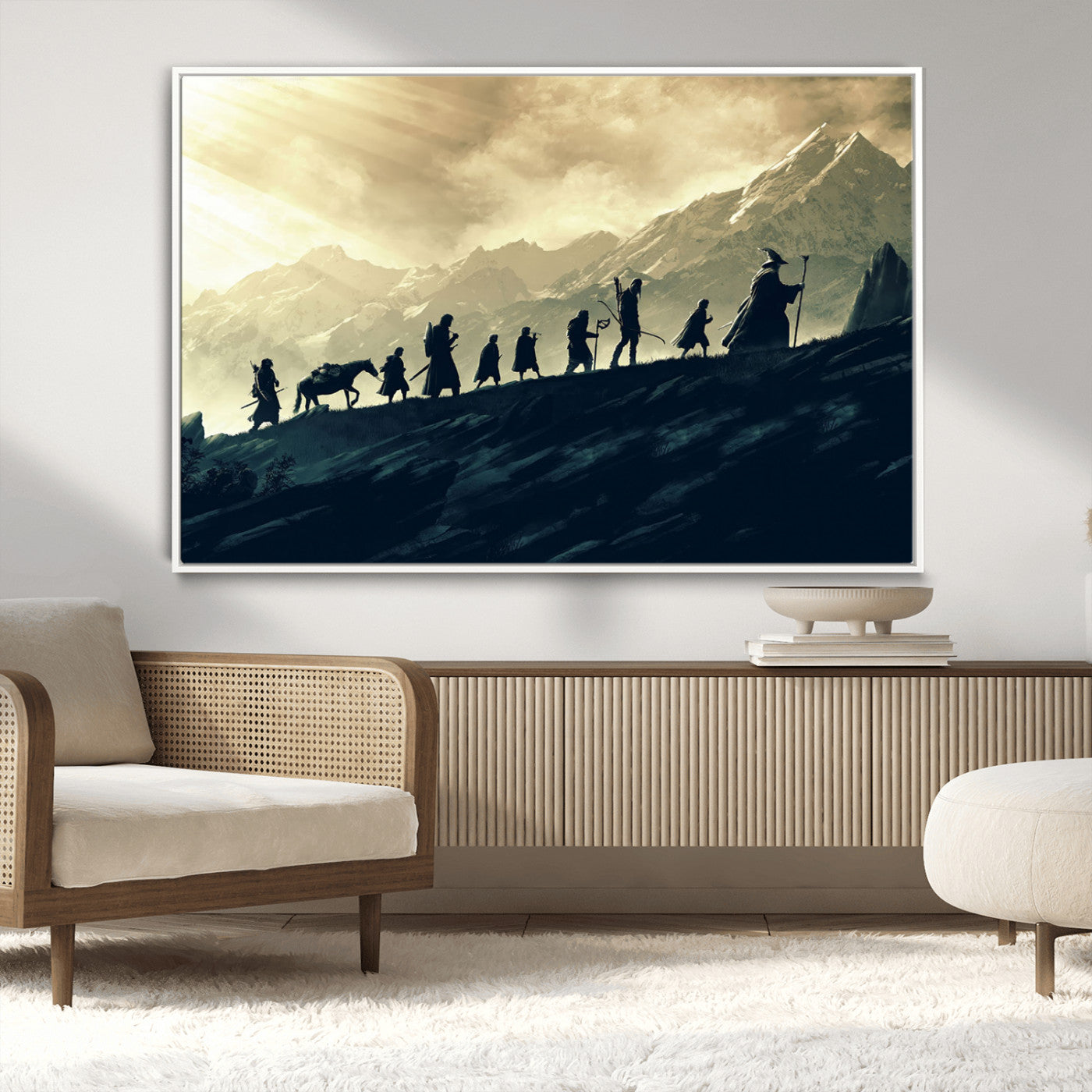 41574-MGV-CV-36X24-Lord of the Rings Silhouette Wall Art Capturing the Epic Quest Through Middle-Earth - The