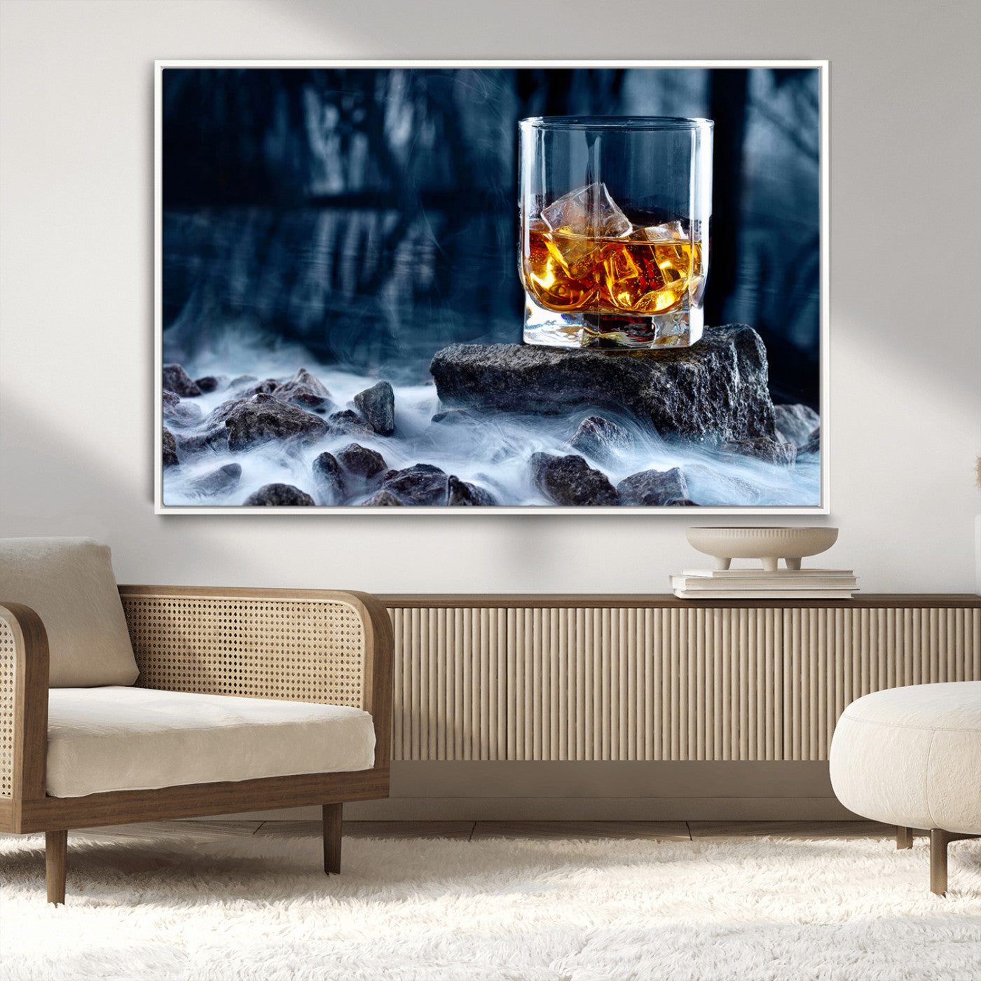 MGV-FC-36X24 - Whiskey Ice Wall Art Canvas Print
