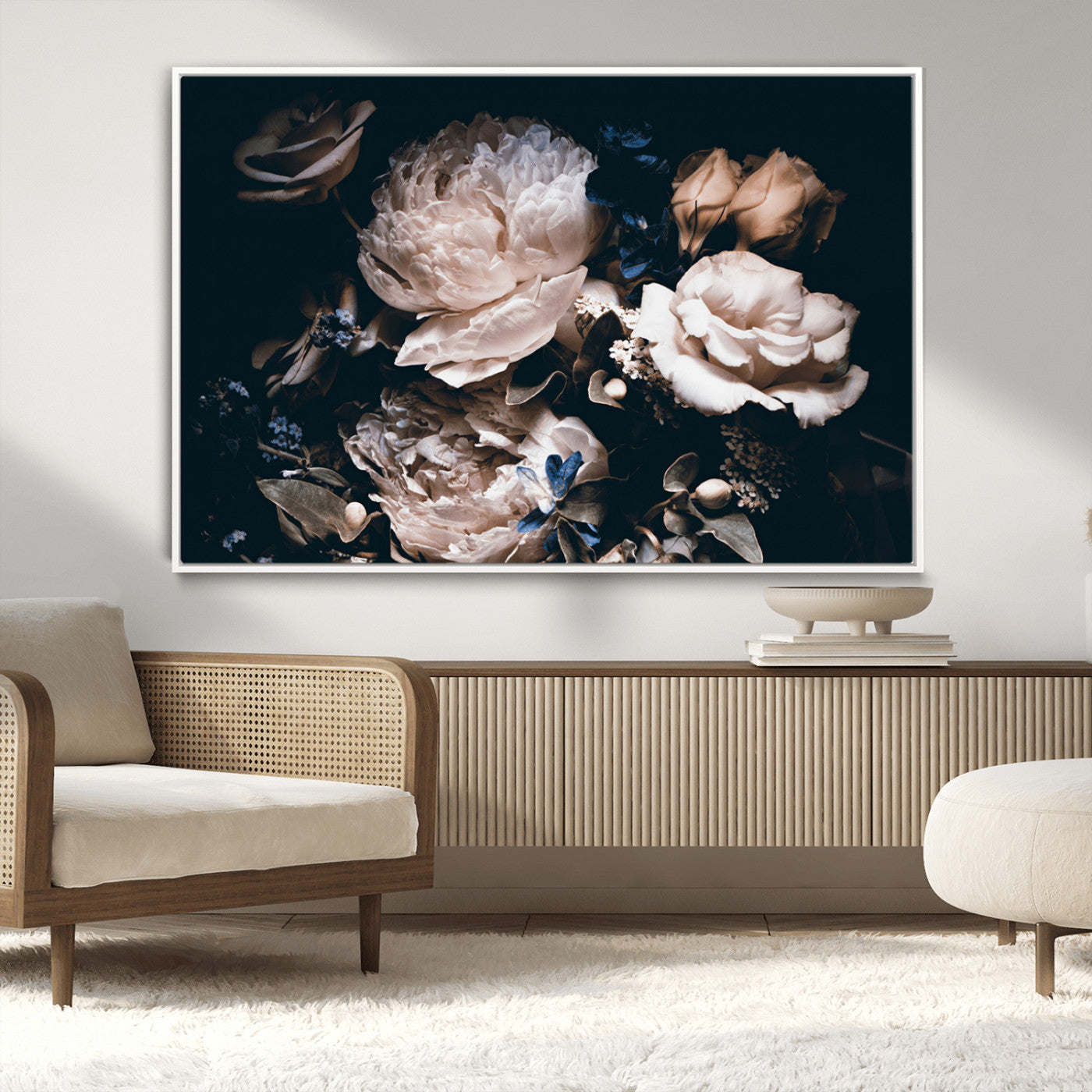 MGV-FC-36X24 - Pink Peonies Flowers Large Canvas Art Print