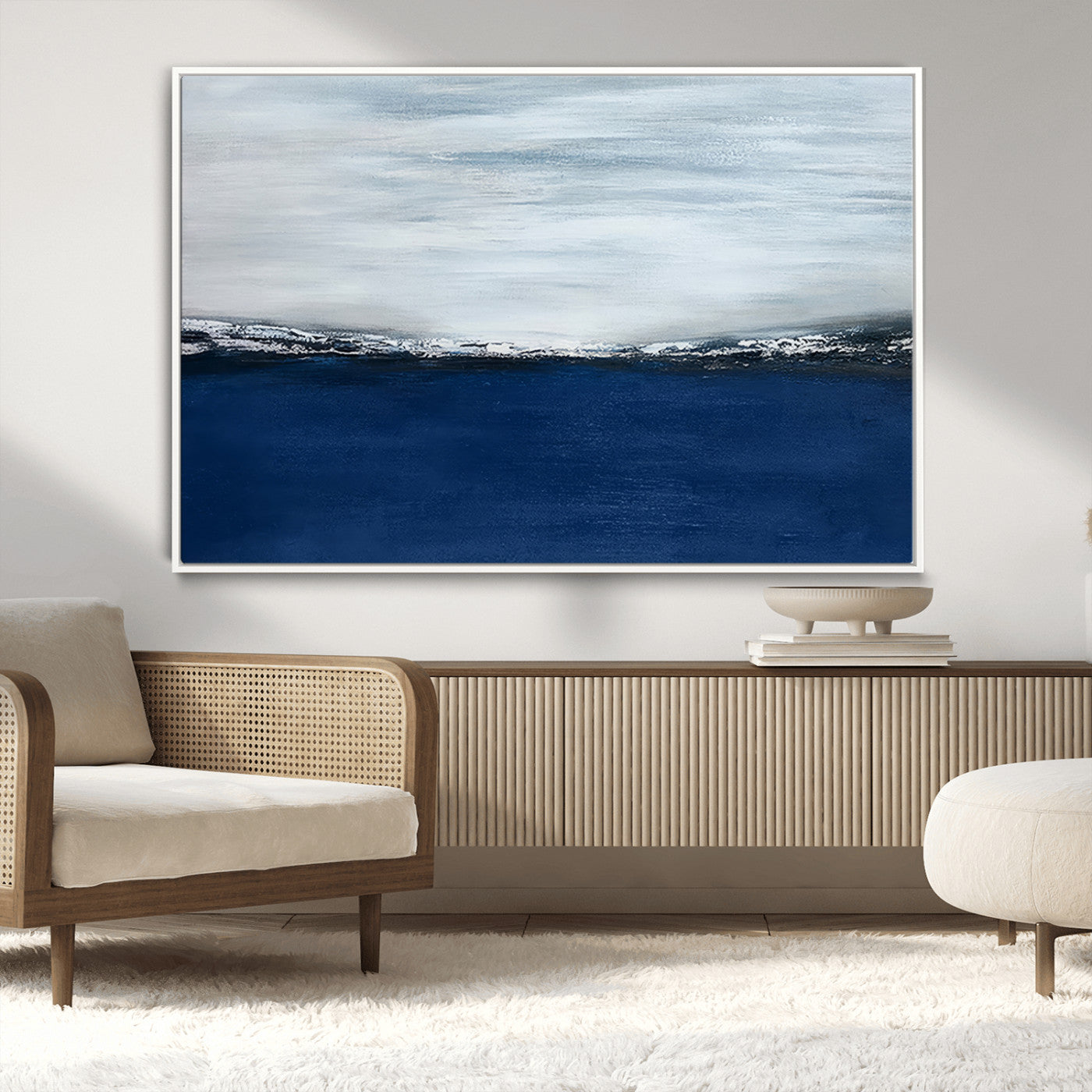 MGV-FC-36X24 - Navy Blue Abstract Wall Art Canvas Print