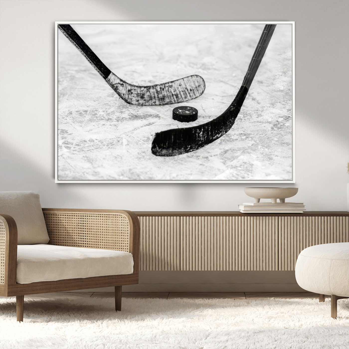 MGV-FC-36X24 - Winter Ice Hockey Sport Canvas Wall Art Print - Hockey Wall Art Print