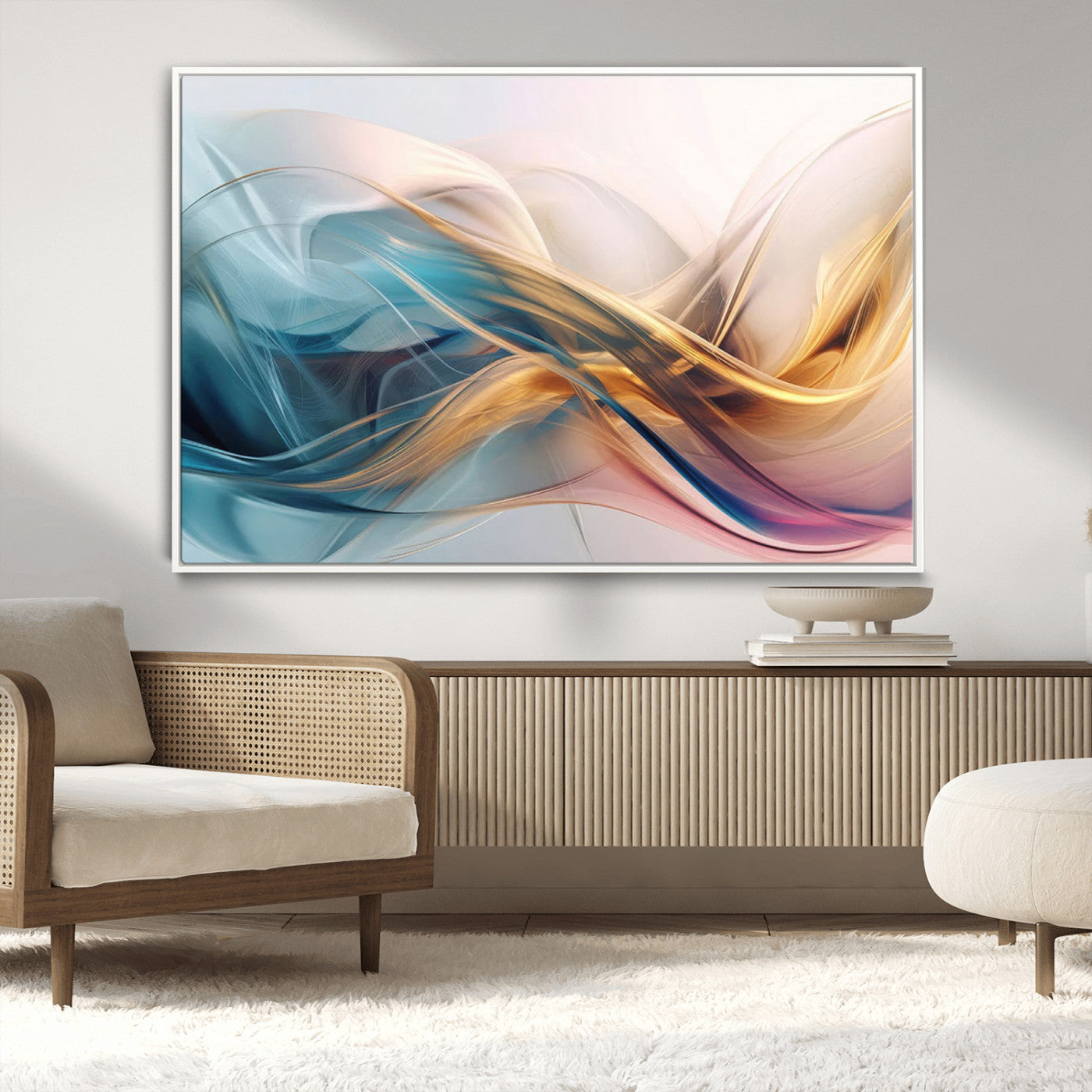 -Abstract Flowing Colors Wall Art Canvas Print