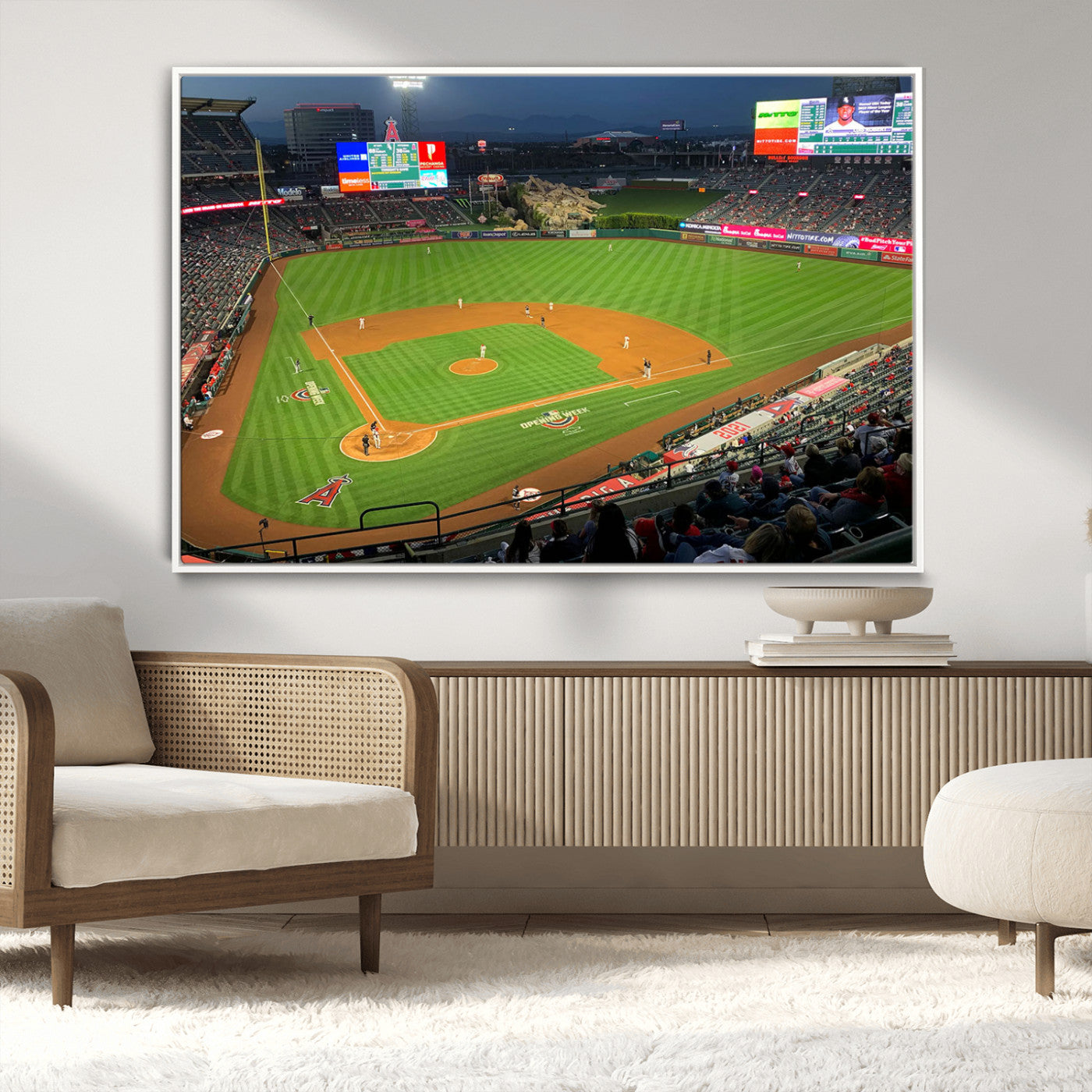 MGV-FC-36X24 - Angel Stadium Aerial View – Los Angeles Angels Baseball Canvas Print, Framed, Ready to Hang