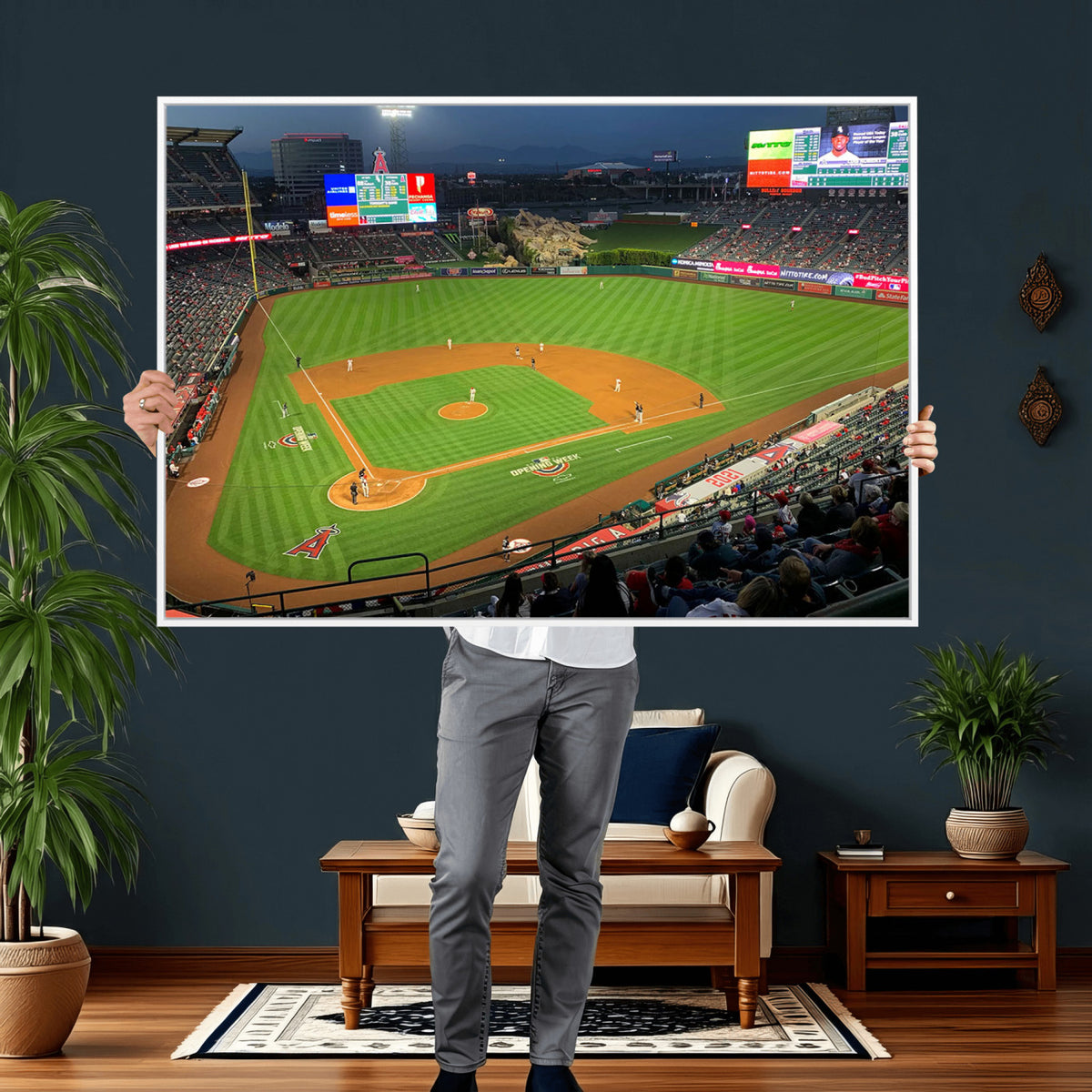 93707-MGV-CV-36X24 - Angel Stadium Aerial Canvas Print | Los Angeles Angels Baseball