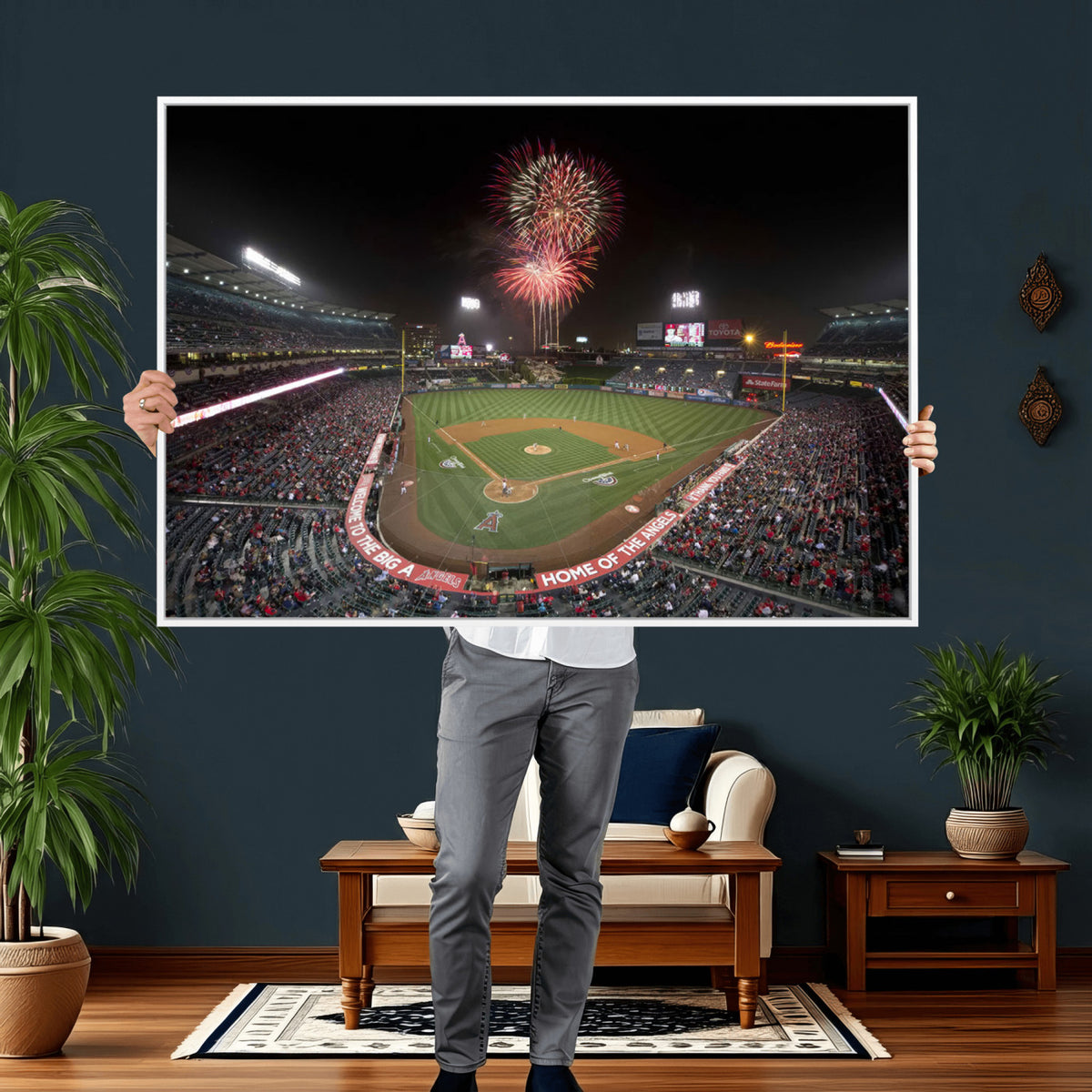 63592-MGV-CV-36X24 - Angel Stadium in Los Angeles Stadium Wall Art Canvas Print