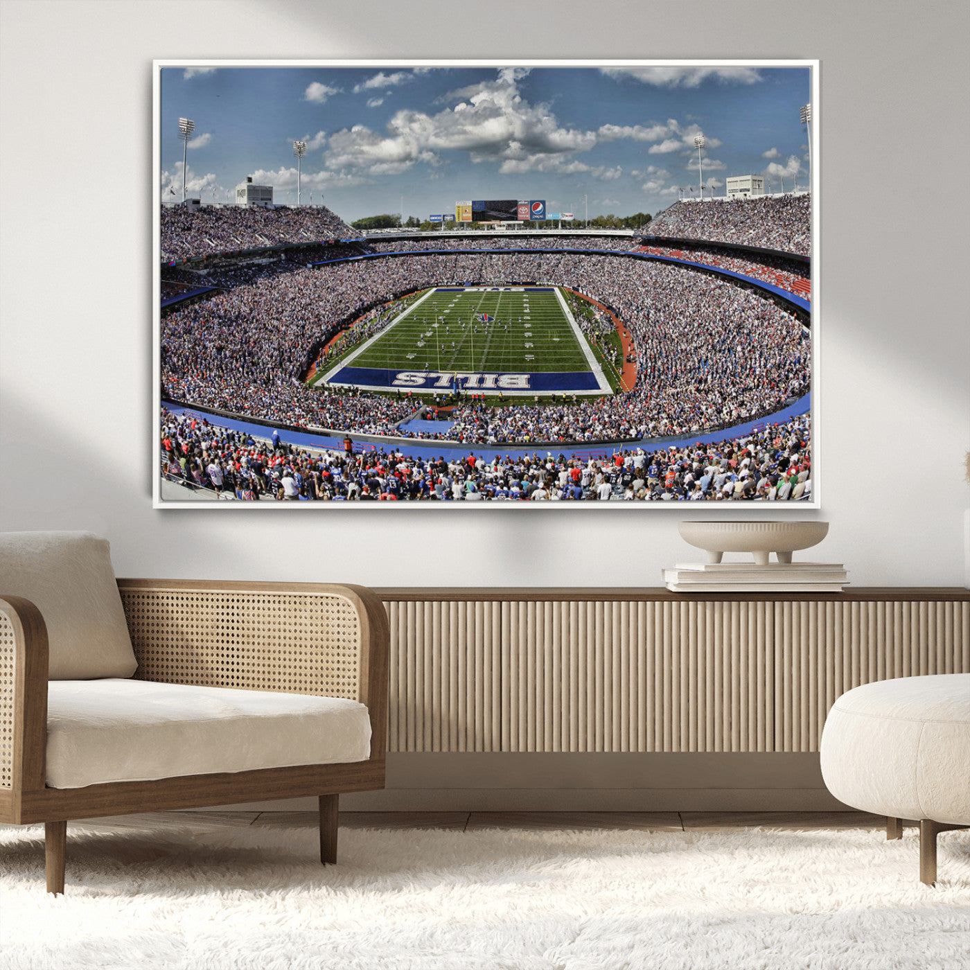 MGV-FC-36X24 - Buffalo Bills Highmark Stadium Wall Art Canvas Print - Bills Stadium Game Day Triple Canvas Wall Art - Buffalo Bills NFL Match