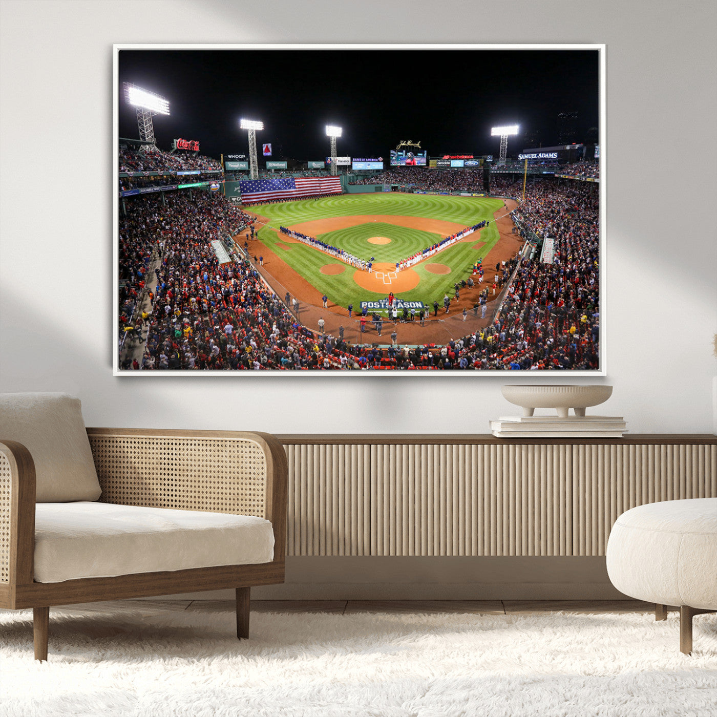 MGV-FC-36X24 - Fenway Park Wall Art Canvas Print | Large Baseball Stadium Canvas Print for Boston Red Sox Fans | Framed Ready-to-Hang Boston Sports Decor Artwork