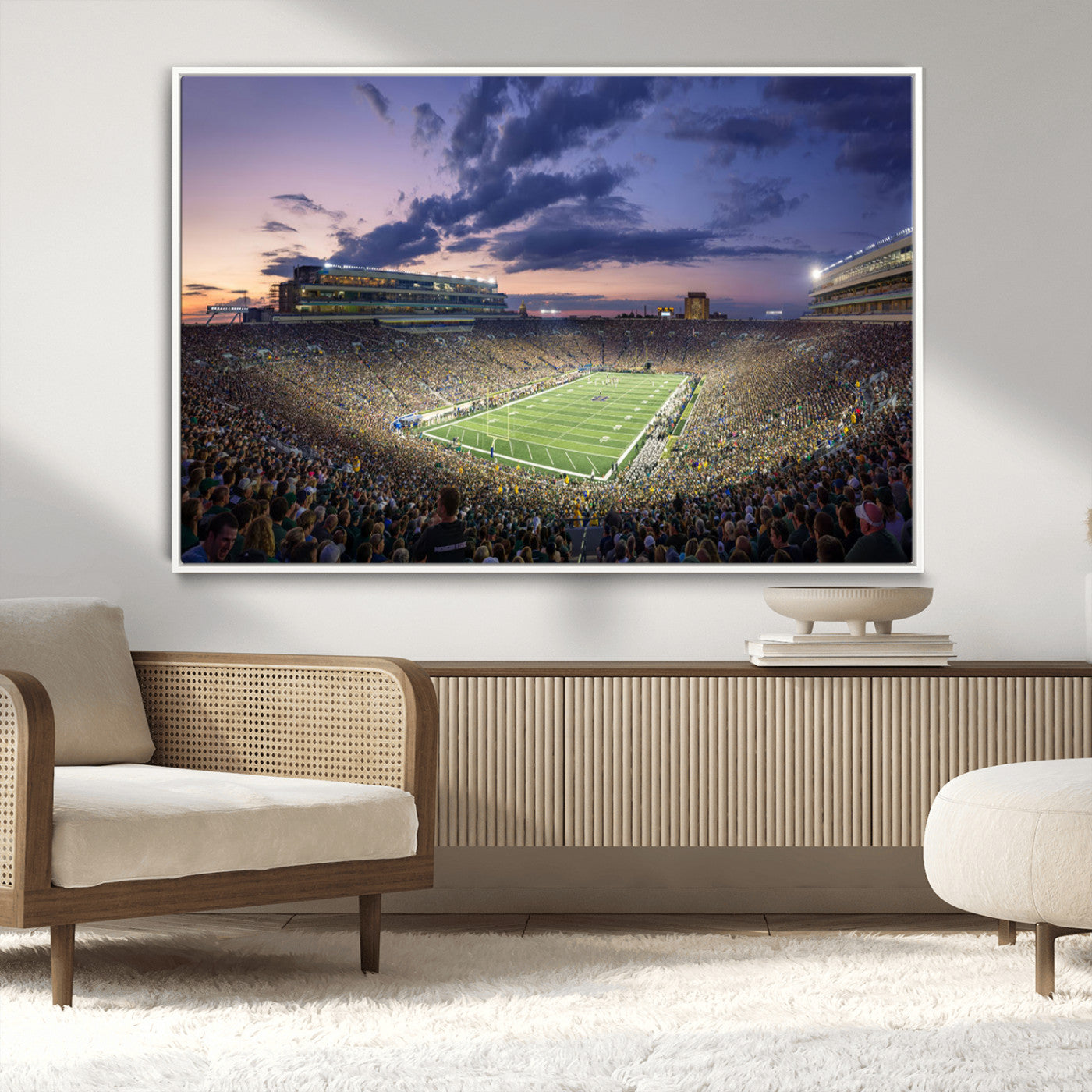 MGV-FC-36X24 - Notre Dame Fighting Irish Football Team Print - Notre Dame Stadium Wall Art Canvas Print