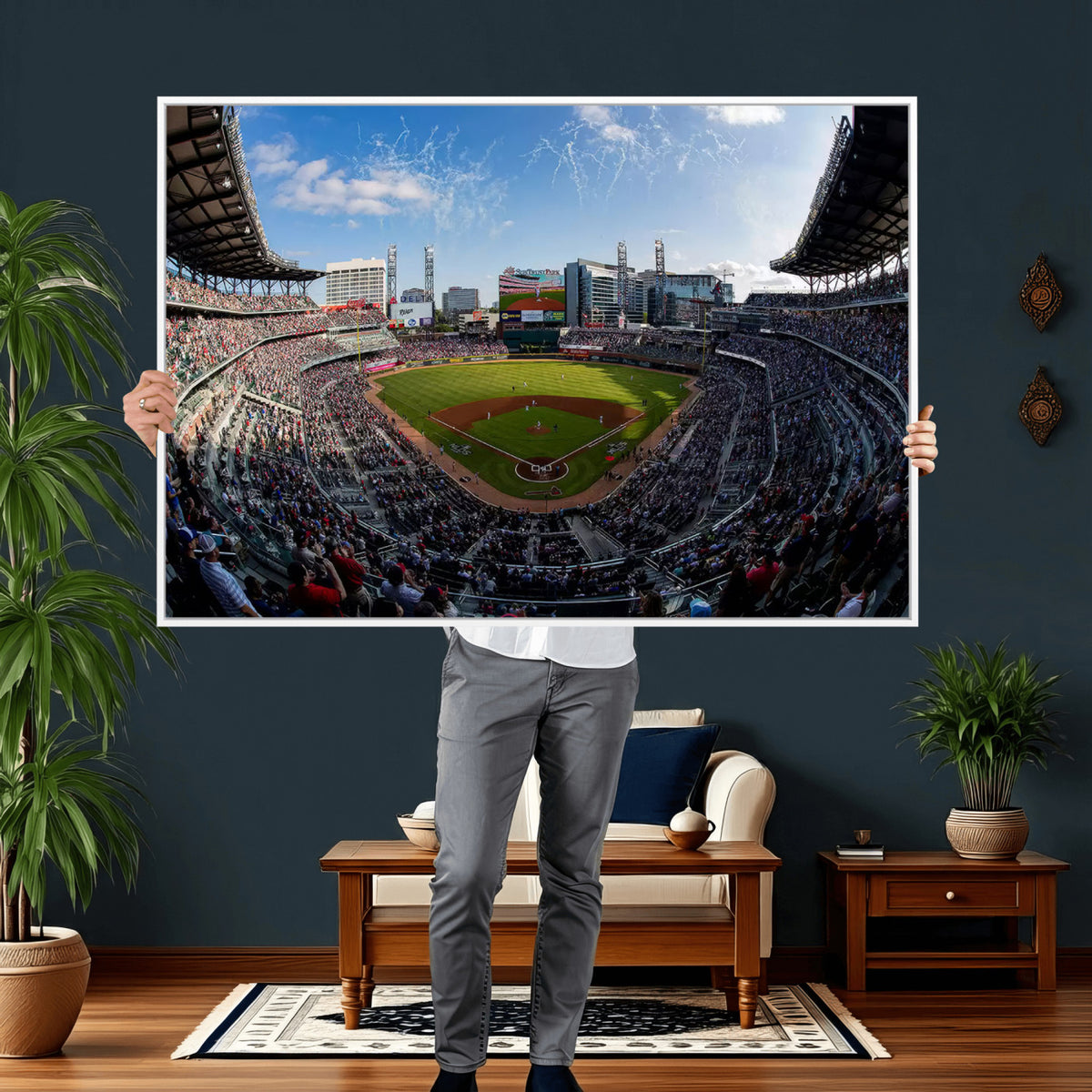 78608-MGV-CV-36X24 - Truist Park Stadium Canvas Wall Art, Atlanta Braves Game Day Decor