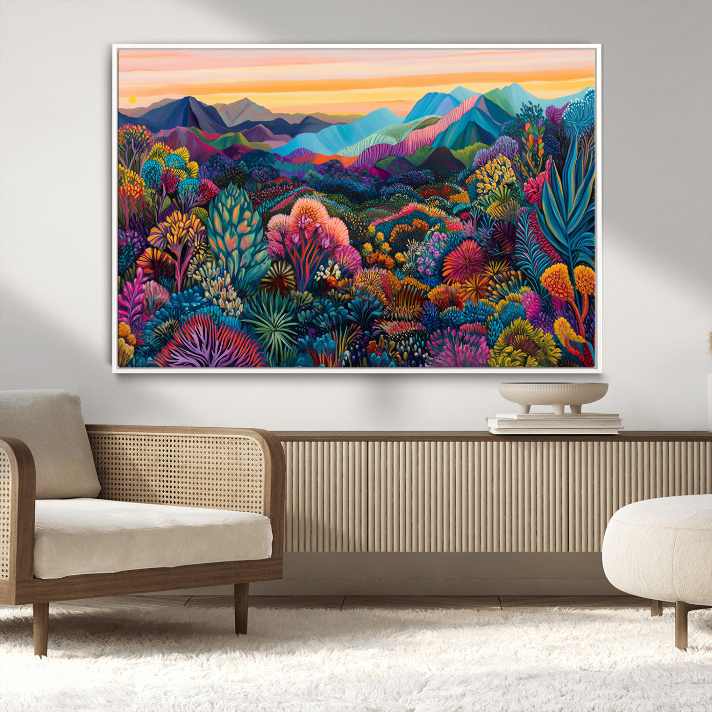 MGV-FC-36X24 - Colorful Abstract Landscape Wall Art Print Canvas - Vibrant Modern Decor for Living Room, Office, or