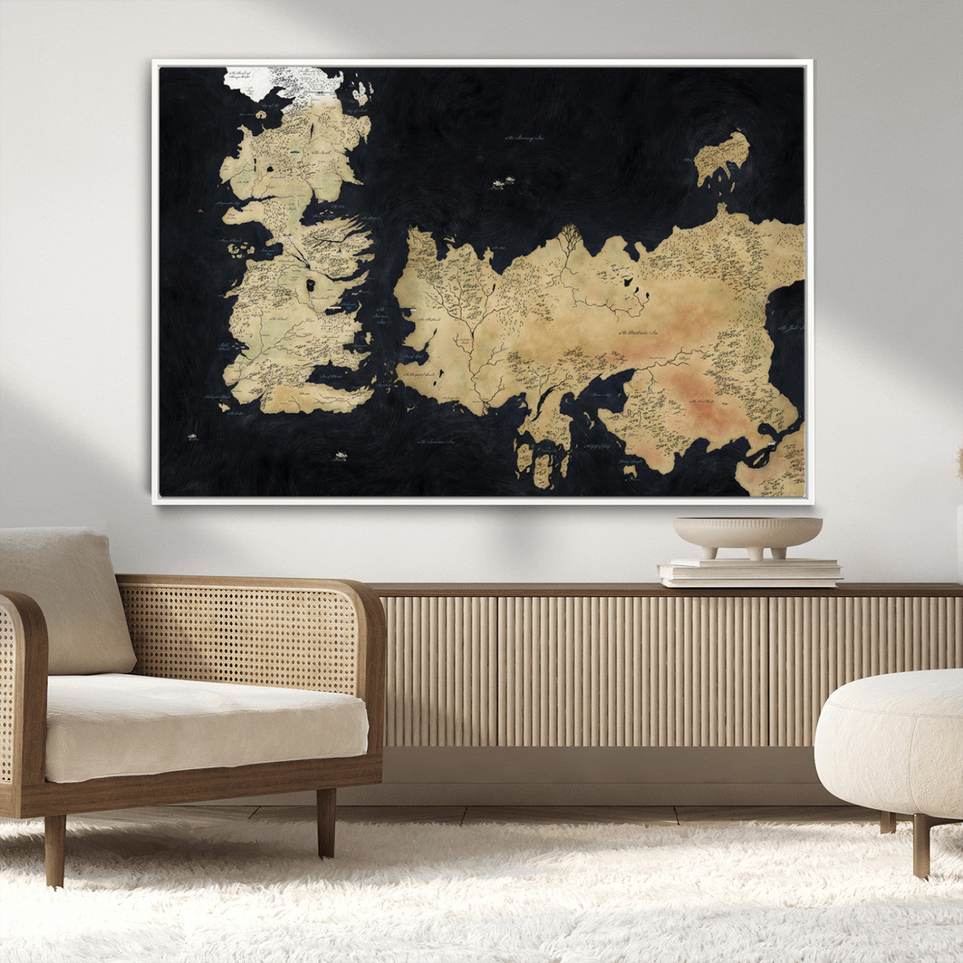 MGV-FC-36X24 - Push Pin World Map Canvas Print – Framed Wall Art for Couples to Track Their Travels – Anniversary