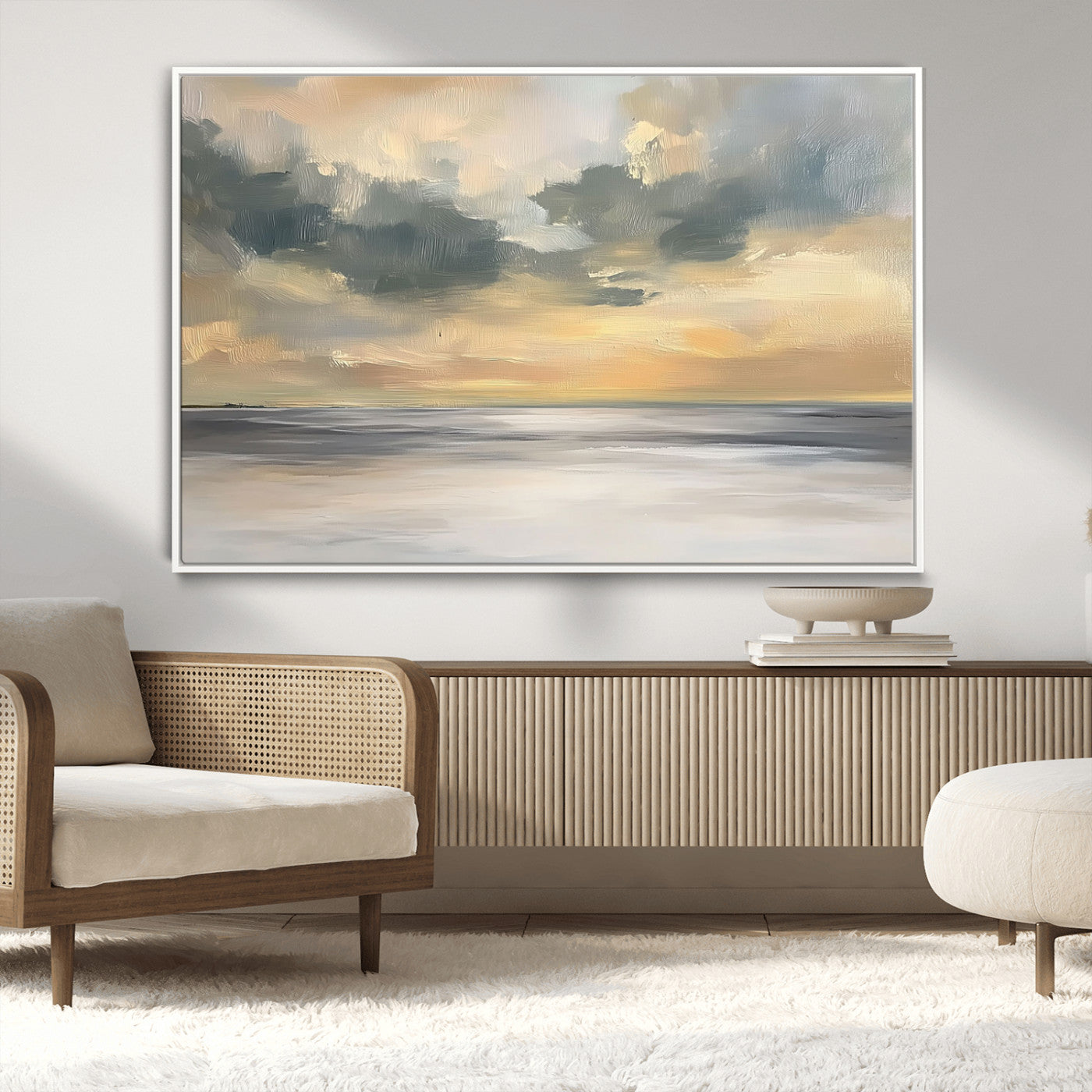 MGV-FC-36X24 - Modern Coastal Artwork with Vibrant Abstract Ocean Waves Wall Art Canvas Print for Contemporary