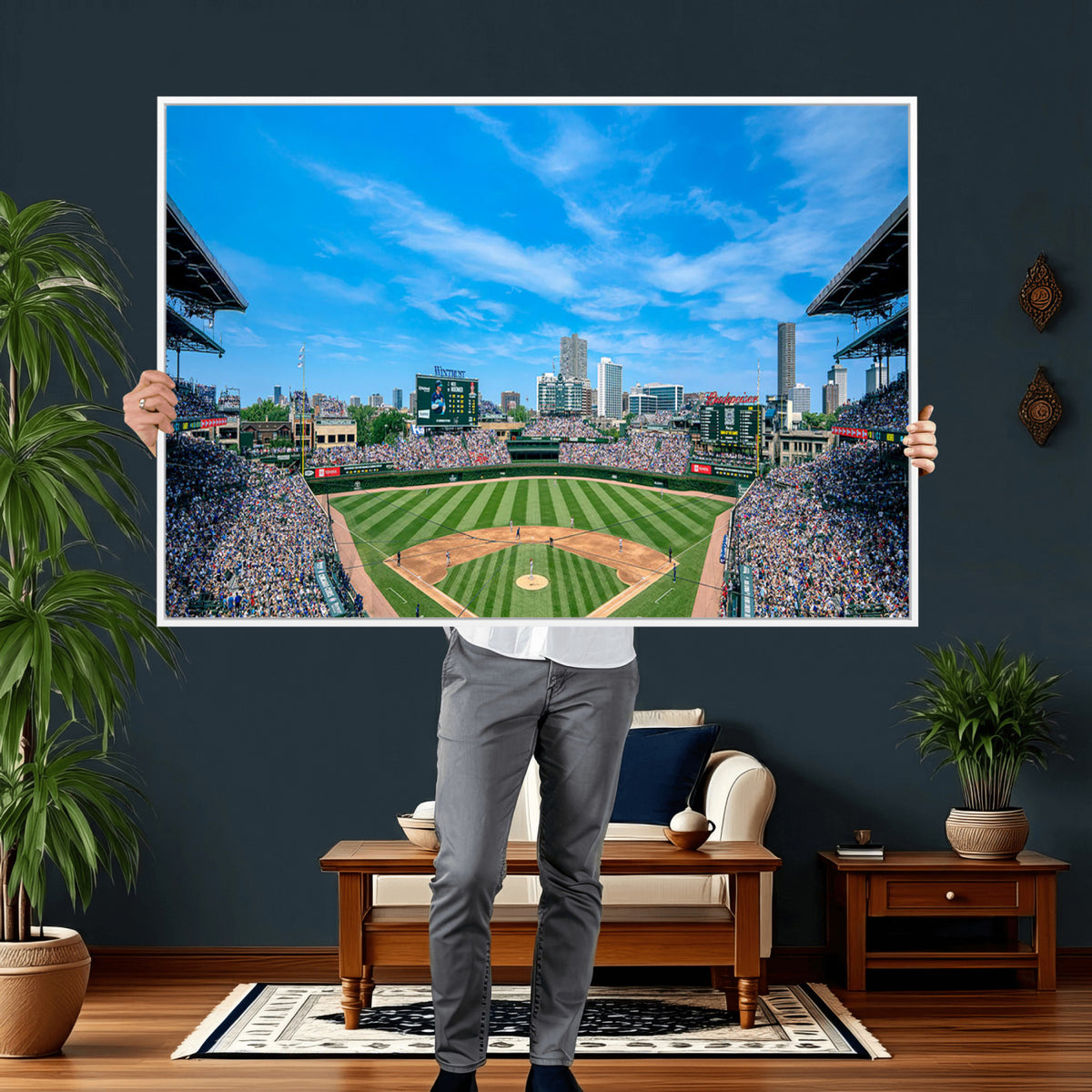 32373-MGV-CV-36X24 - Wrigley Field Chicago Cubs Panoramic Art Multi-Piece Canvas