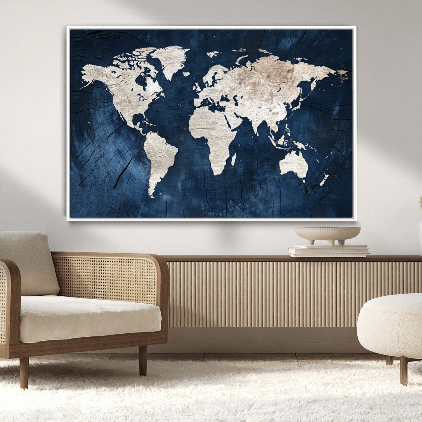 MGV-FC-36X24 - Push Pin World Map Canvas Print – Framed Wall Art for Couples to Track Their Travels – Anniversary