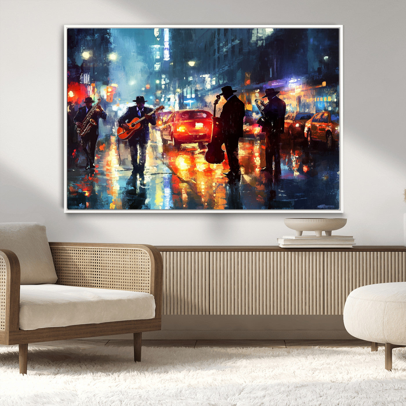 MGV-FC-36X24 - African American Jazz Canvas - Abstract Music Wall Art Print - Abstract Jazz Wall Art Framed Prints