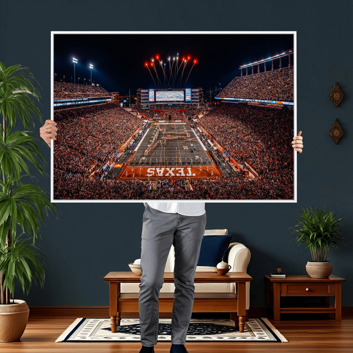 58778-PAN-FL-20X10 - Darrell K Royal Memorial Stadium | Texas Longhorns | Print Decor Wall Art Design for Home & Office Decoration