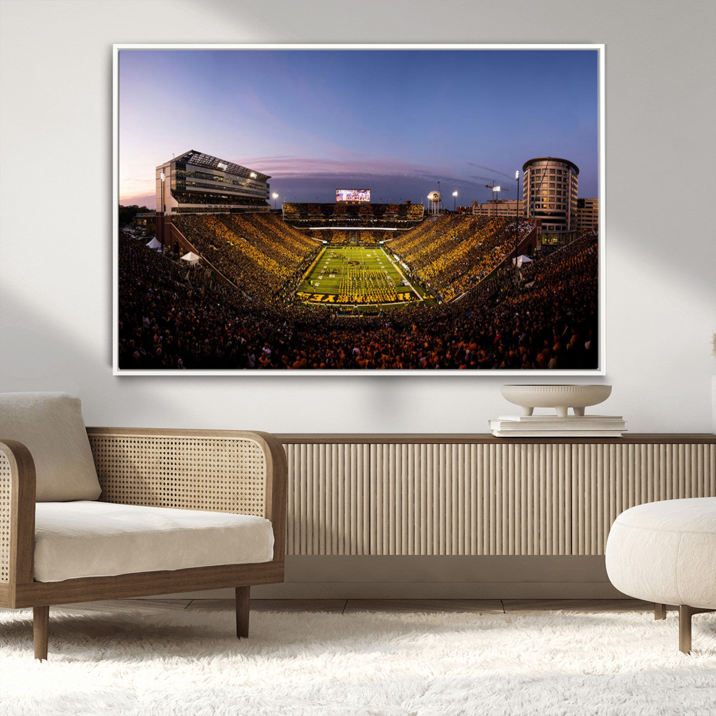 MGV-FC-36X24 - Iowa Hawkeyes Kinnick Stadium Wall Art Canvas Print, Framed Iowa Hawkeyes Kinnick Stadium Canvas