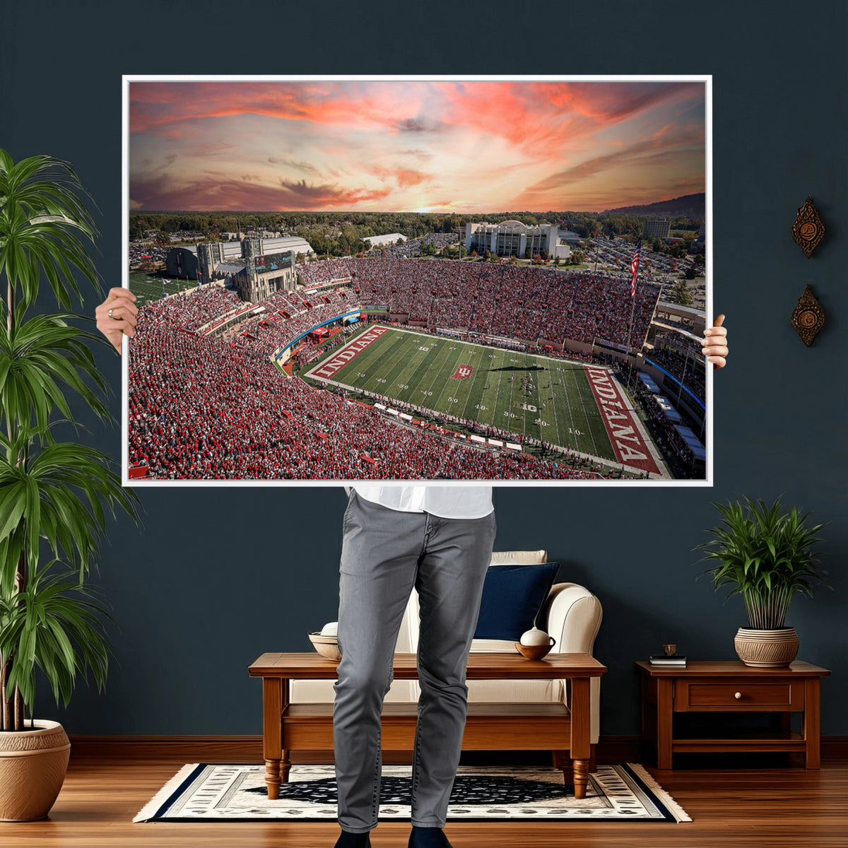 51135-MGV-CV-36X24 - Indiana Memorial Stadium Wall Art Canvas Print