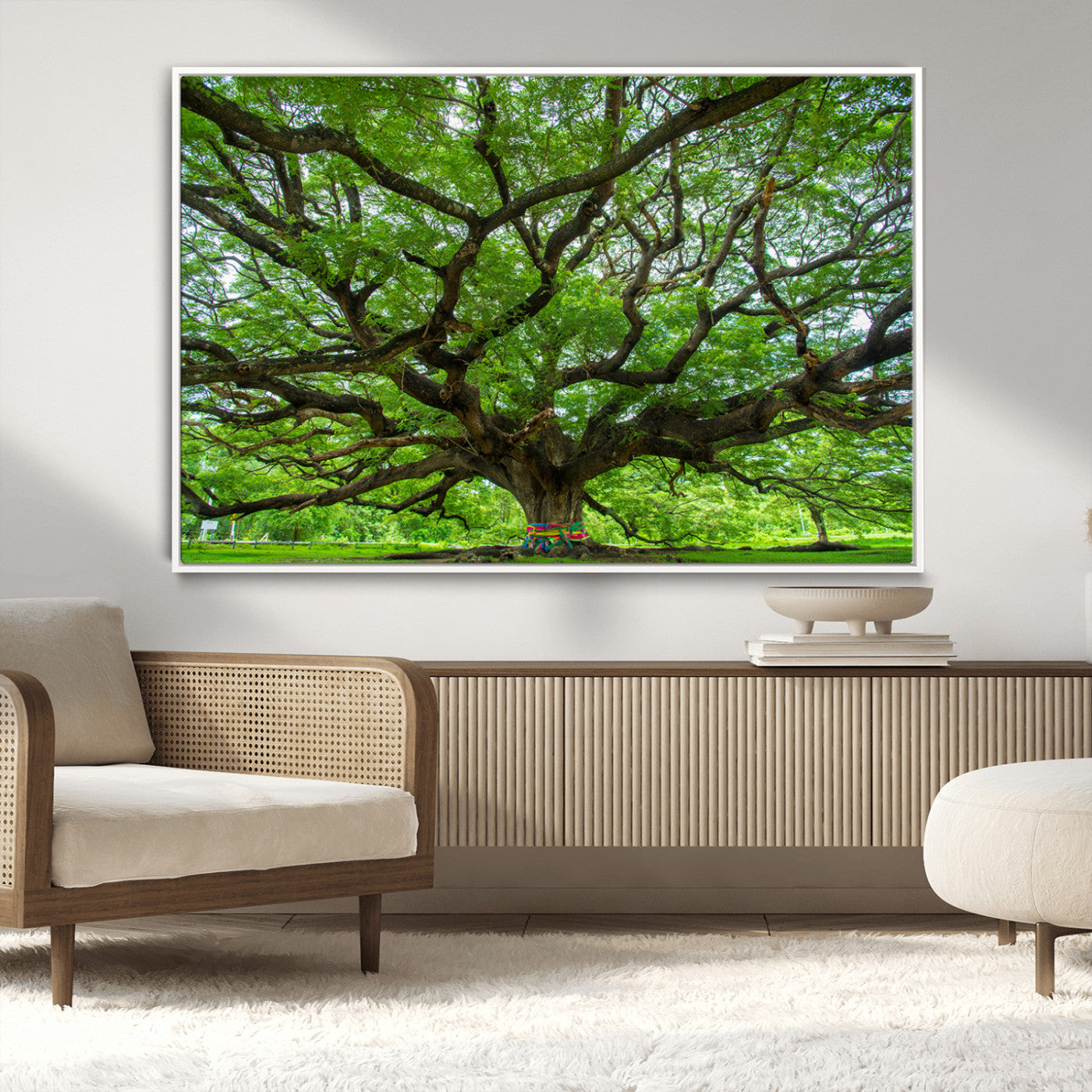 MGV-FC-36X24 - Oak Tree Wall Art Print, Forest Canvas Wall Art for Home and Office, Framed Angel Oak Tree Canvas