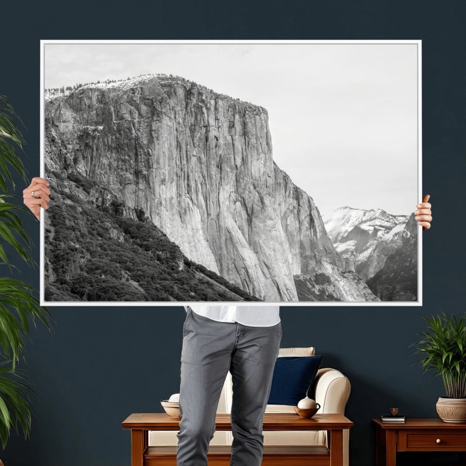 39393420-MGV-CV-36X24 - El Capitan Yosemite Mountain Wall Art – Yosemite Cliff Canvas Print, Rugged Terrain and Timeless Wilderness Decor for Office, Living Room or Cabin