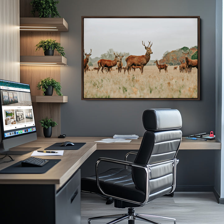 Rustic Deer Print Wall Art Canvas Print