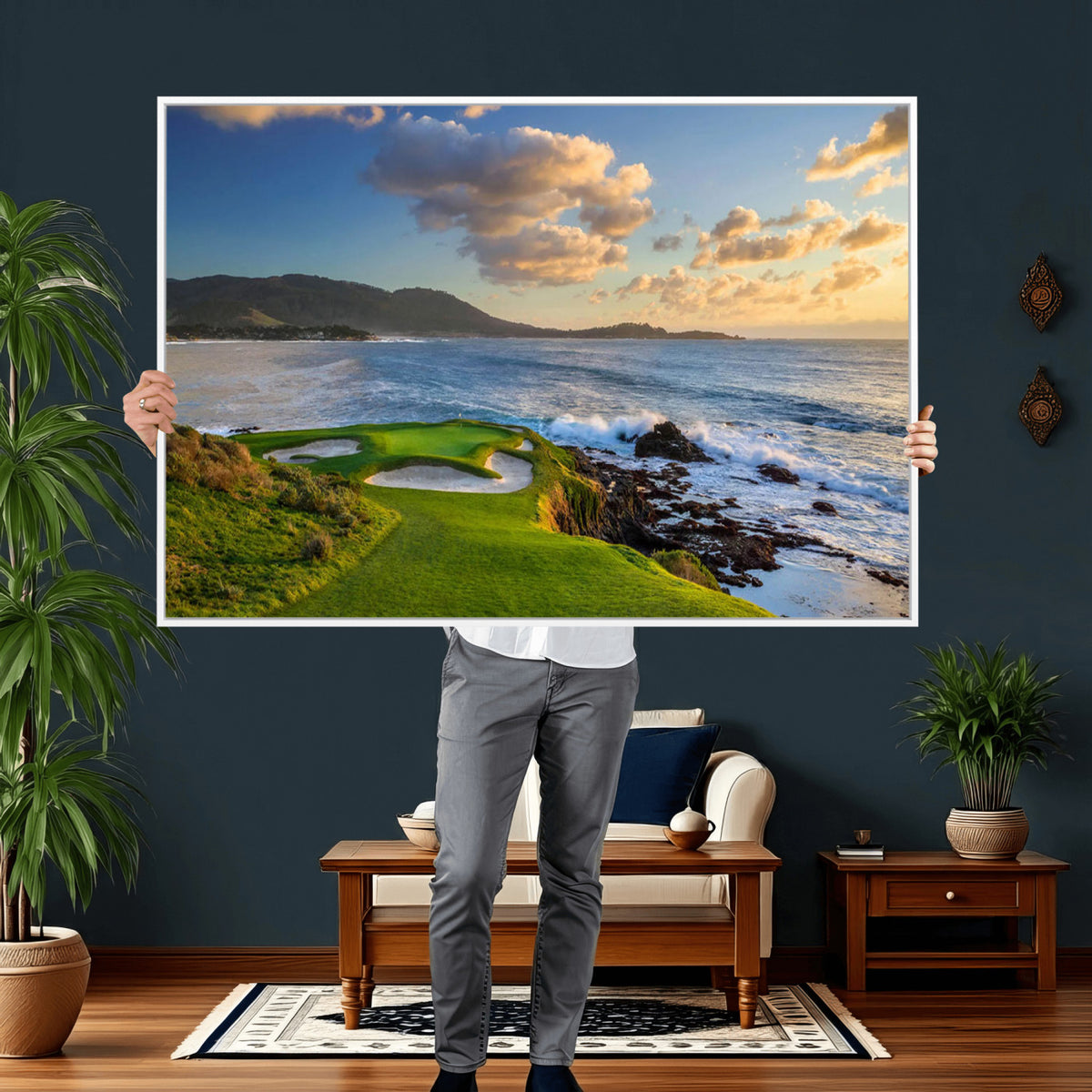 50107048-MGV-CV-36X24 - Pebble Beach Golf Links Wall Art Canvas Print