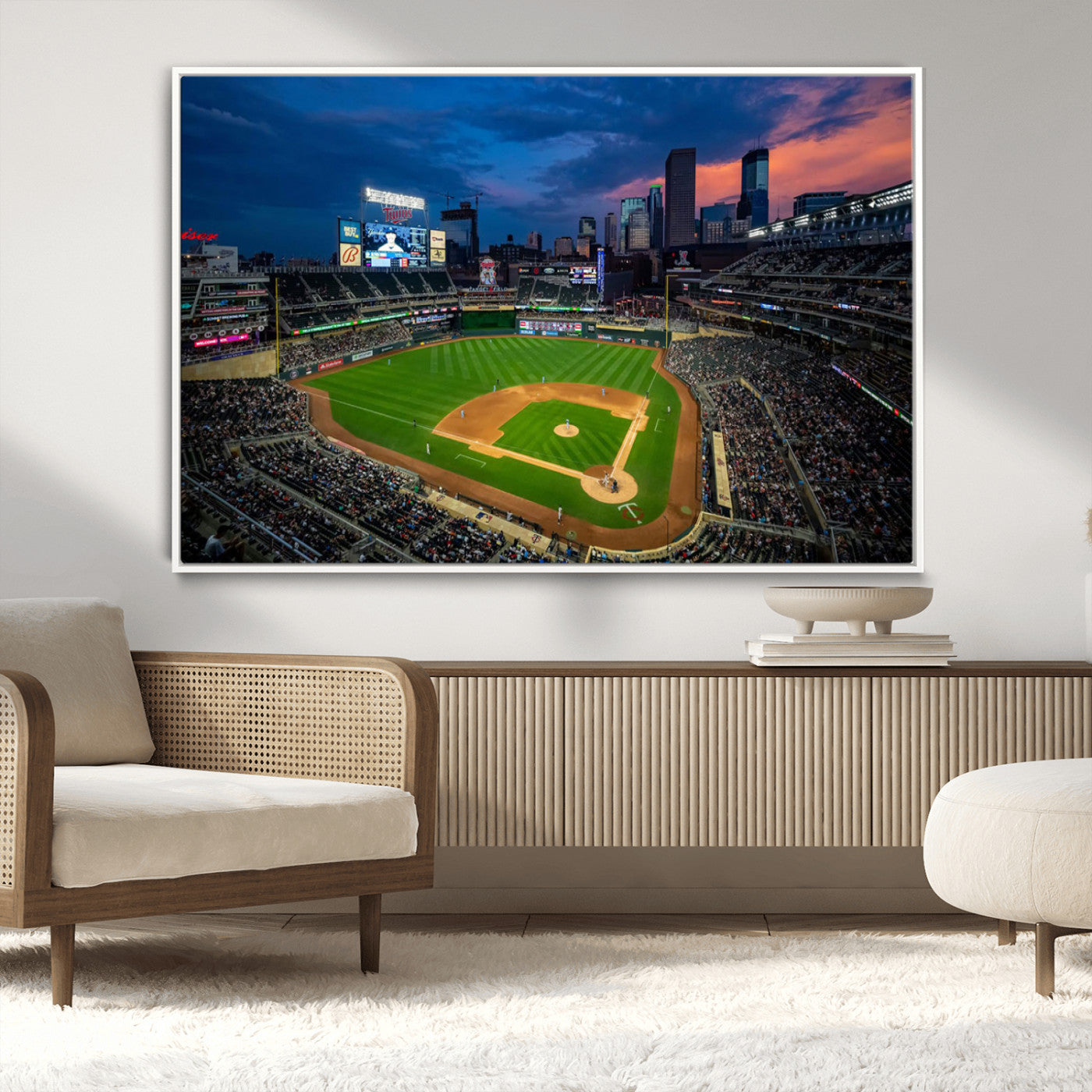 68222753-MGV-FC-36X24_White-Target Field Wall Art Canvas Print, Baseball Stadium Print, Minneapolis Major League Baseball's Minnesota Twins