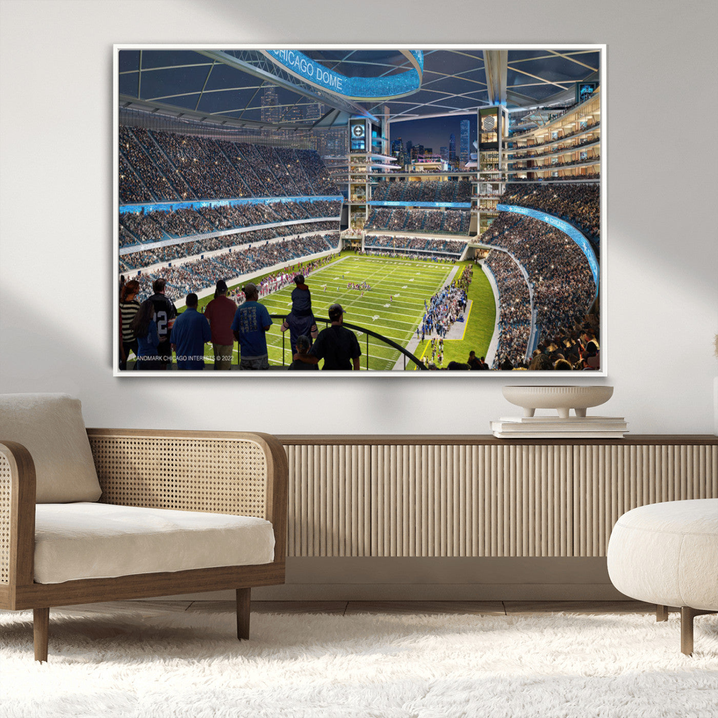 MGV-FC-36X24 - Chicago Bears Soldiers Field Wall Art Canvas Print – Framed Football Stadium Artwork for Sports