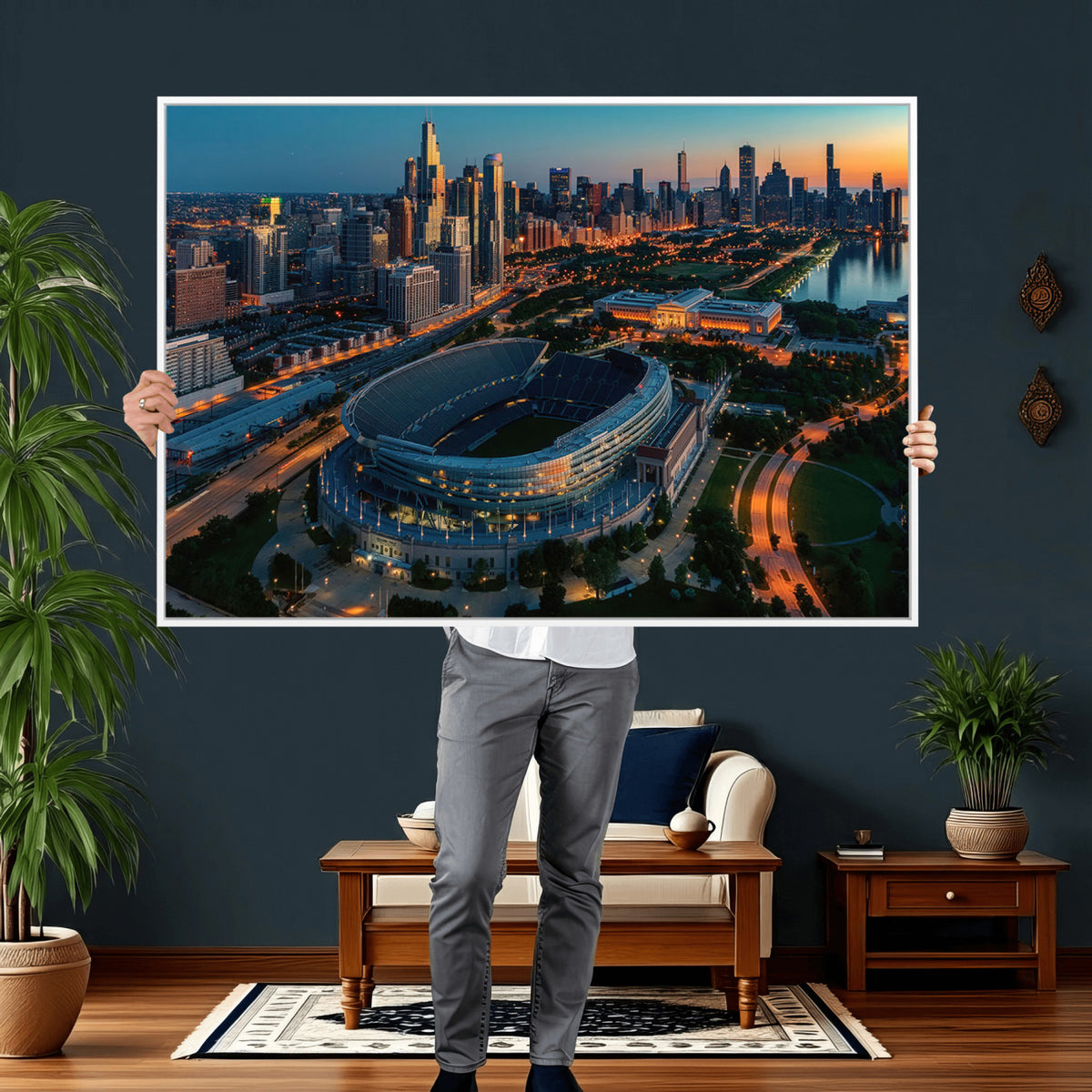 36690345-MGV-CV-36X24 - Chicago Bears Soldiers Field Wall Art Canvas Print
