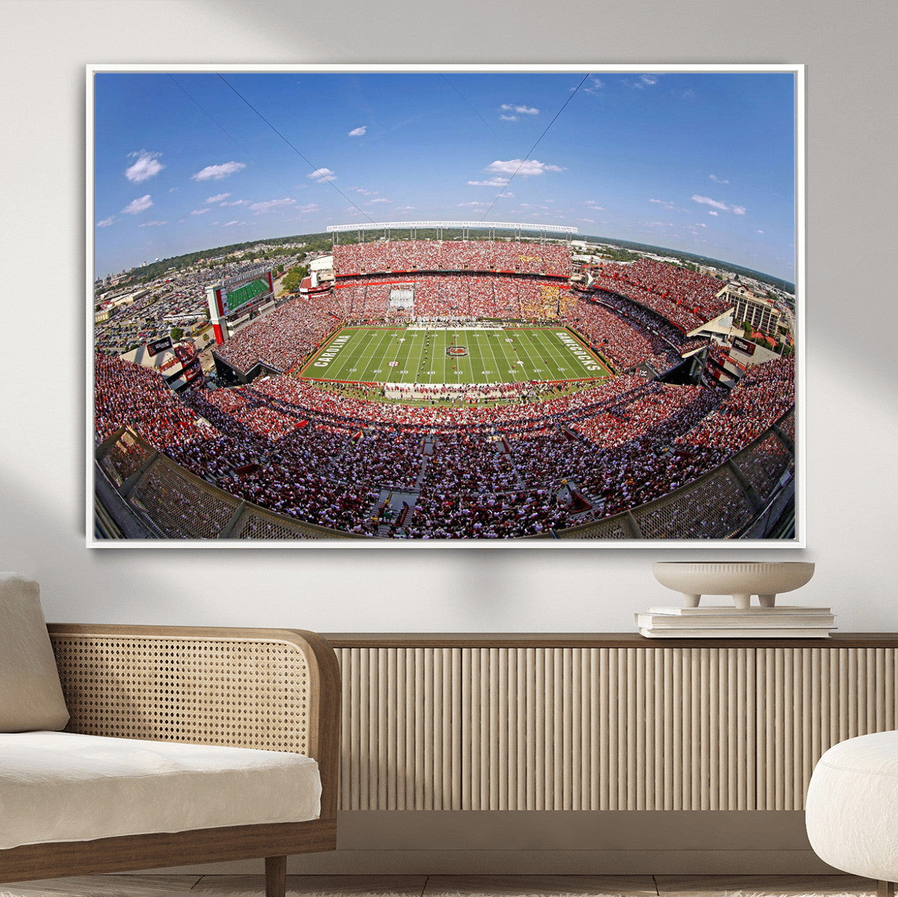 29492070-MGV-FC-36X24 - William Brice Stadium Wall Art Canvas Print – Stadium Crowd Sports Field Outdoor Event Football Game Artwork for Home Office