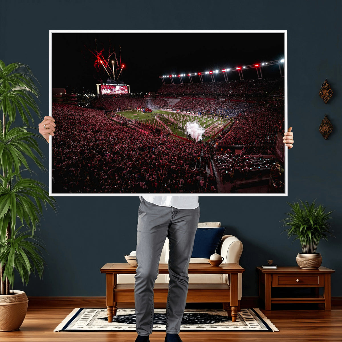60690191-MGV-CV-36X24 - William Brice Stadium Wall Art Print, Baseball Game Room