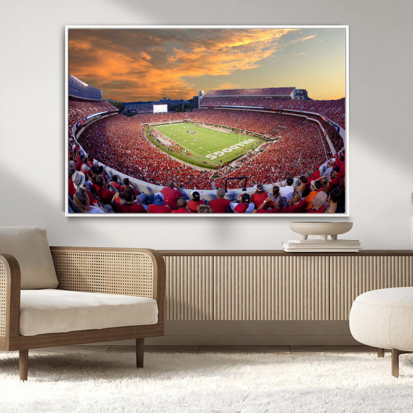 73680988-MGV-CV-36X24-Dooley Stadium Wall Art Print, Sports Arena Canvas Wall Art, Dooley Field at Sanford Stadium Canvas Print, Modern Athletic Field Art Printing