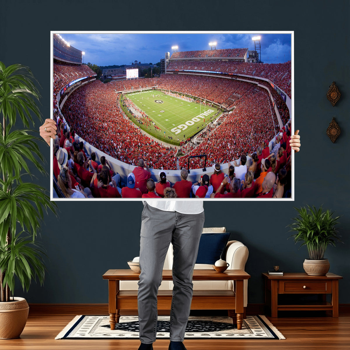 10244378-MGV-CV-36X24 - Dooley Stadium Wall Art, Sports Arena Canvas Print, Dooley Field, Home Bar Wall Decor