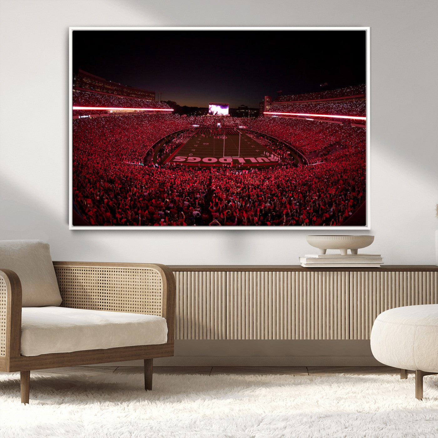 Dooley Stadium Wall Art Print, Sports Arena Canvas Wall Art, Dooley Field at Sanford Stadium Canvas Print, Modern Athletic Field Art Printing
