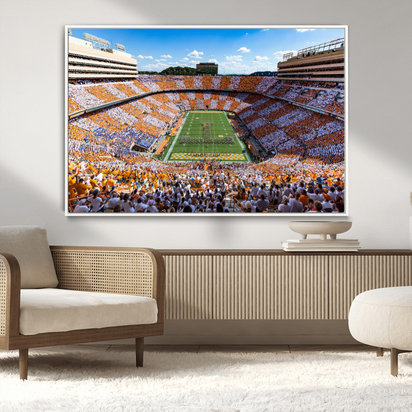 64238859-MGV-CV-36X24-Tennessee Neyland Stadium Wall Art Print, Sports Arena Canvas Wall Art, Panoramic Stadium Canvas Print, Modern Athletic Field Art Printing