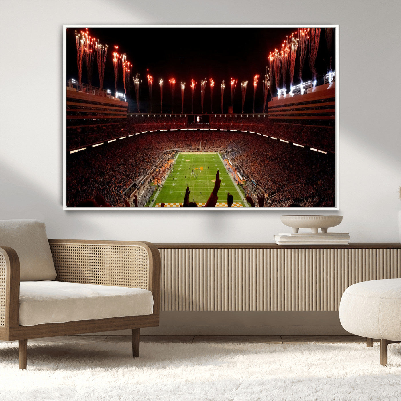 73358115-MGV-CV-36X24-Tennessee Neyland Stadium Wall Art Print, Sports Arena Canvas Wall Art, Panoramic Stadium Canvas Print, Modern Athletic Field Art Printing