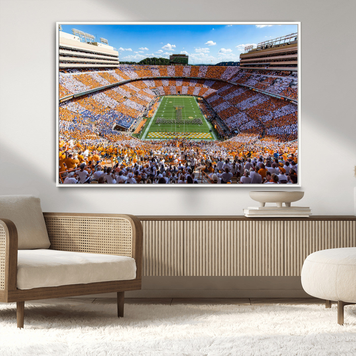 Tennessee Neyland Stadium Wall Art Print, Sports Arena Canvas Wall Art, Panoramic Stadium Canvas Print, Modern Athletic Field Art Printing