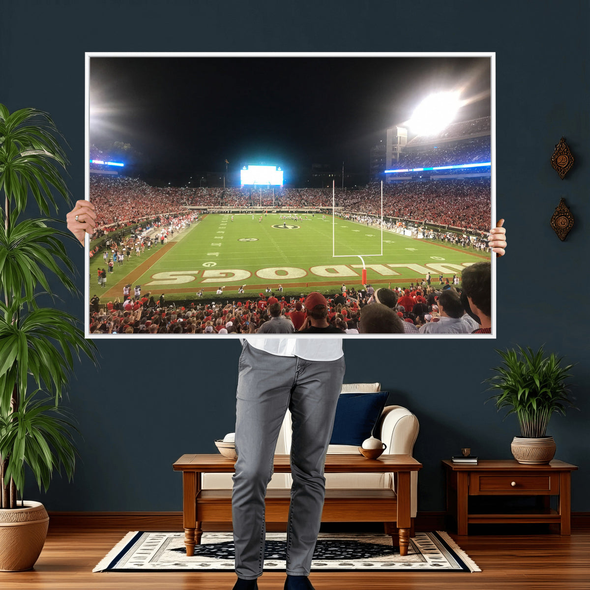 16230786-MGV-CV-36X24 - Dooley Stadium Wall Art, Sports Arena Panoramic Canvas Print, Modern Stadium Landscape Artwork for Home, Office
