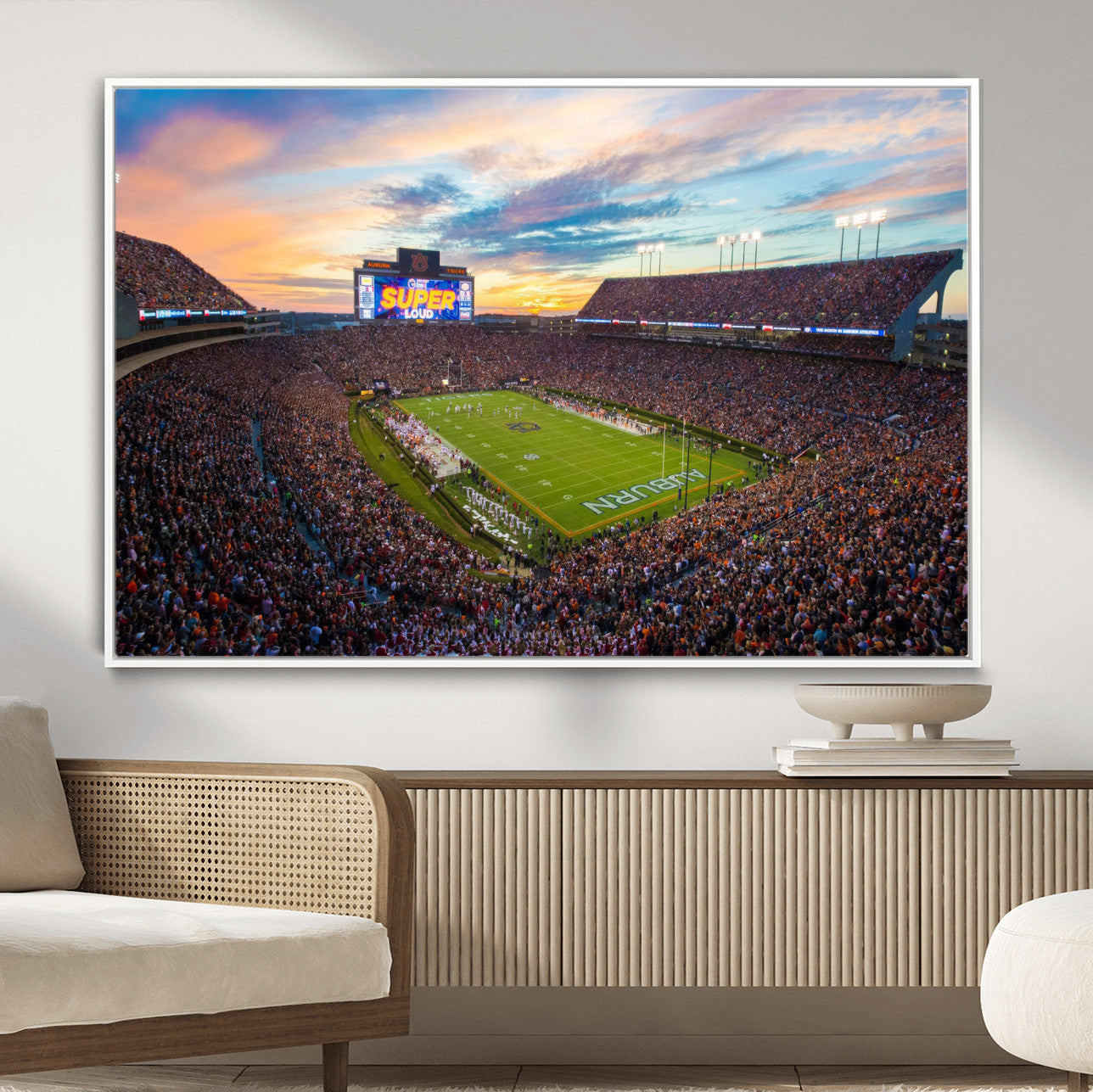 29755746-MGV-CV-36X24-Jordan-Hare Stadium Wall Art Canvas Print, Football Stadium Aerial View, College Sports Art for Man Cave or Game Room