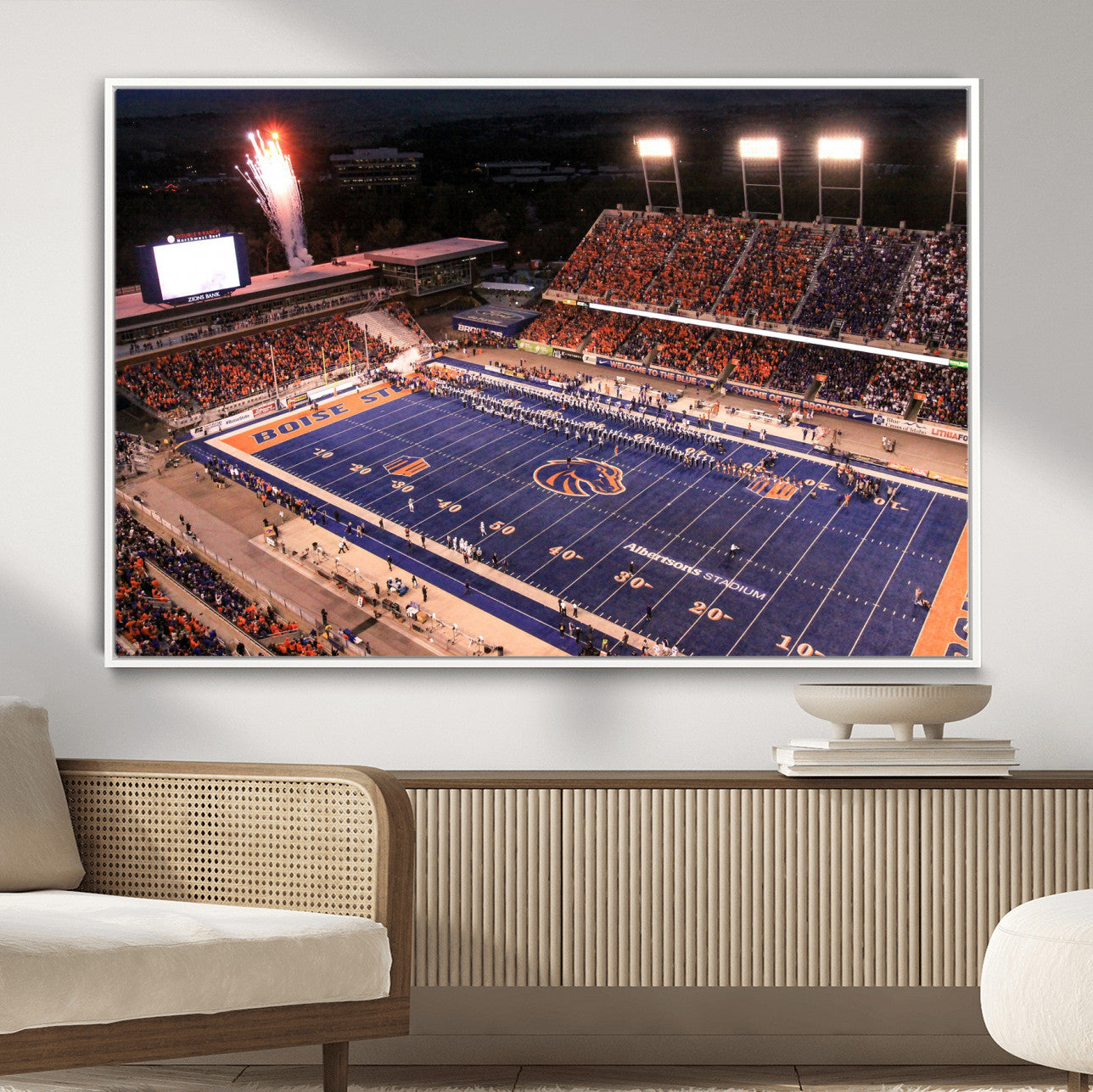 BS1001S-MGV-FC-36X24 - Boise State Broncos Albertsons Stadium Wall Art Canvas Print