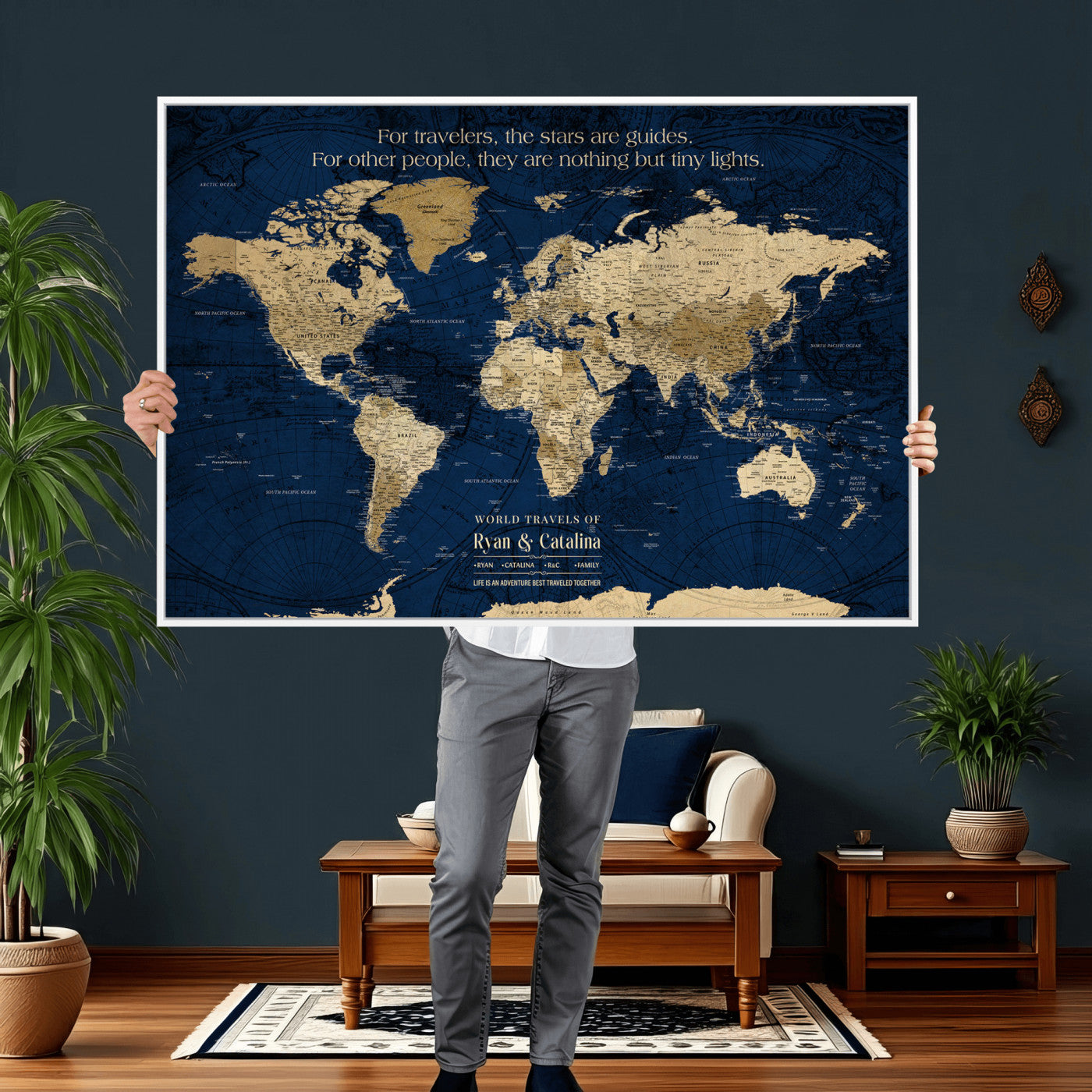 12665245-MGV-FC-36X24 - Personalized Push Pin World Map Wall Art Canvas Print with Pins – Customize  Travel Tracker Map for Home and Office Décor