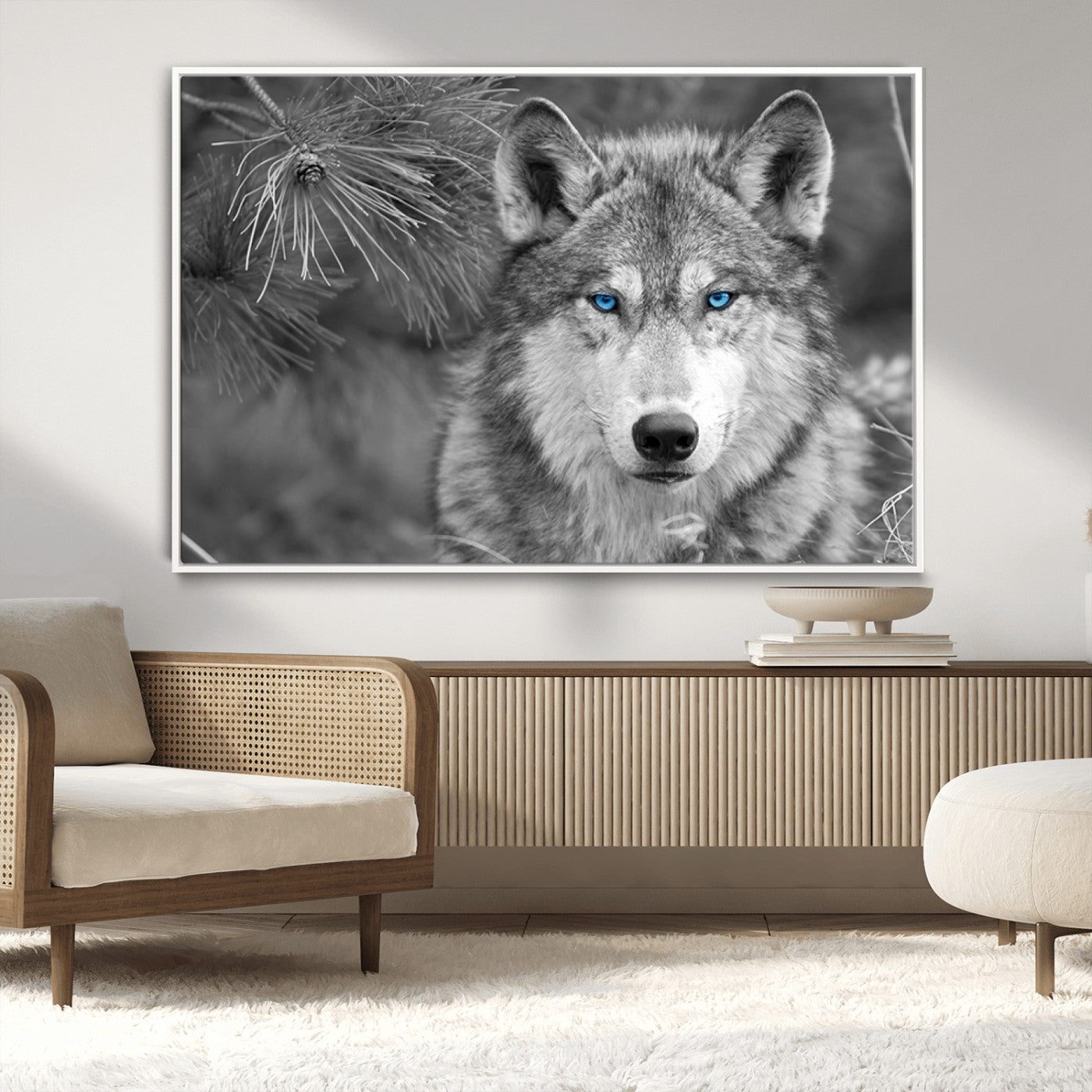 MGV-FC-36X24 - Wild Wolf Blue Eye Wall Art Canvas Print