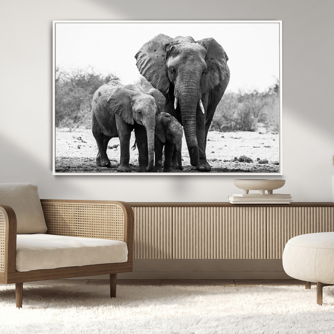 MGV-FC-36X24 - Elephant Family Africa Wall Art Canvas Print