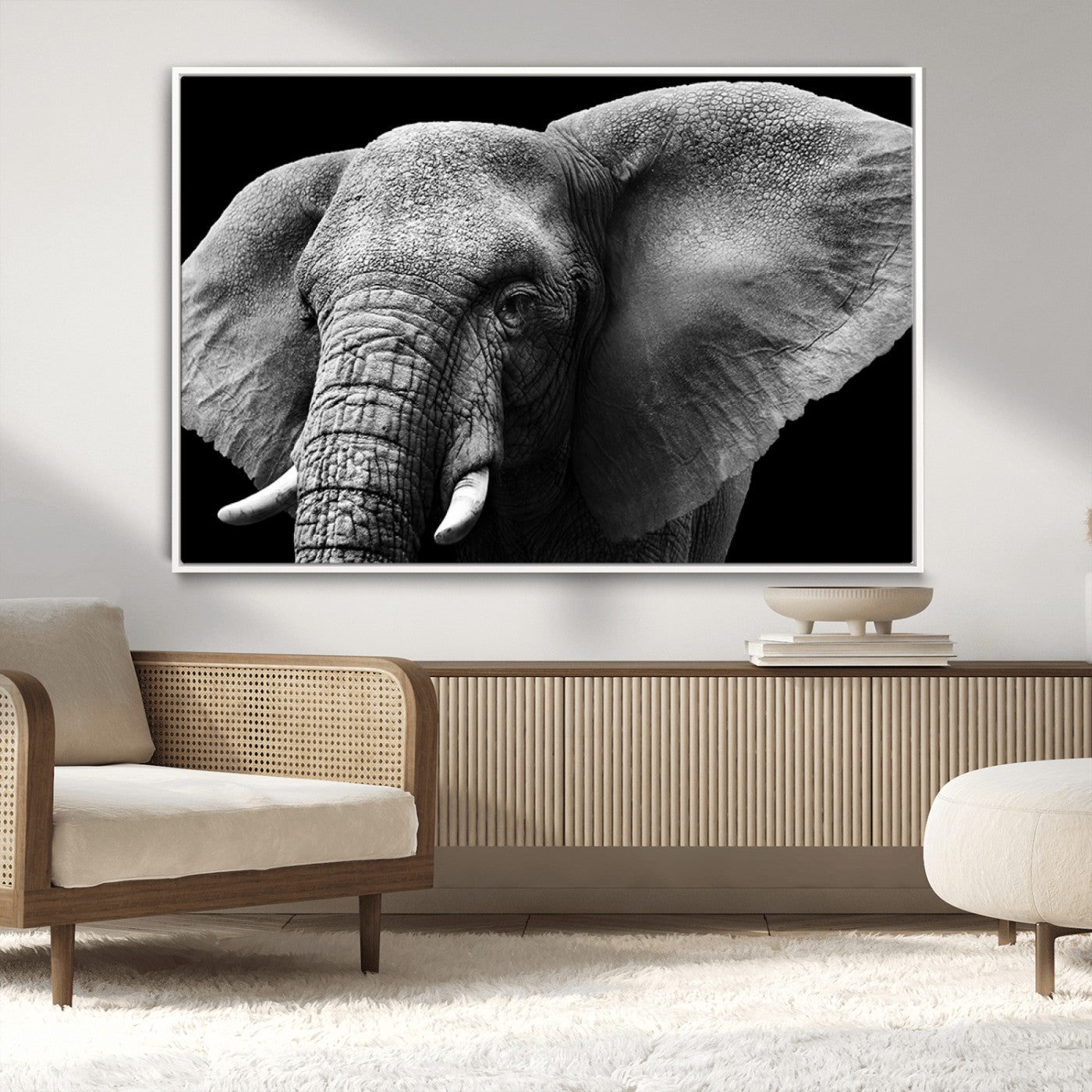 MGV-FC-36X24 - Big Elephant Close Up Wall Art Canvas Print