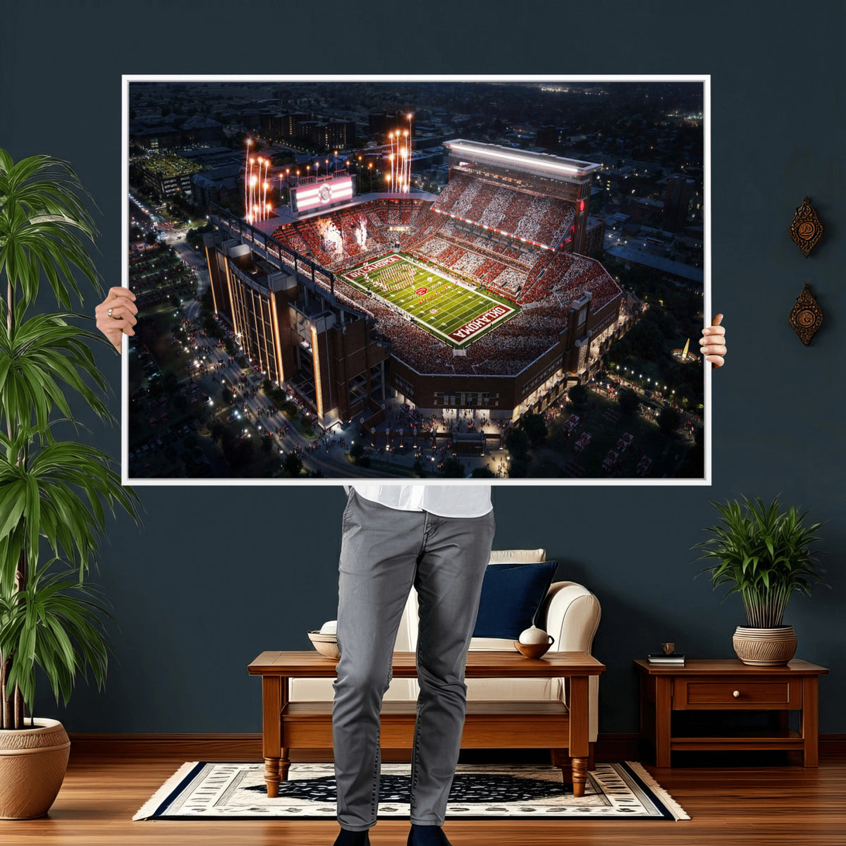 16867141-MGV-CV-36X24 - Oklahoma Memorial Stadium, Gaylord Memorial Stadium Wall Art