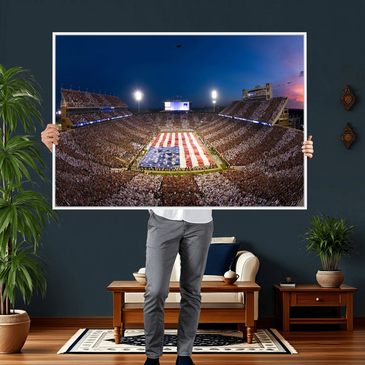 12979182-MGV-CV-36X24 - Oklahoma Sooners Memorial Stadium Wall Art Canvas Print