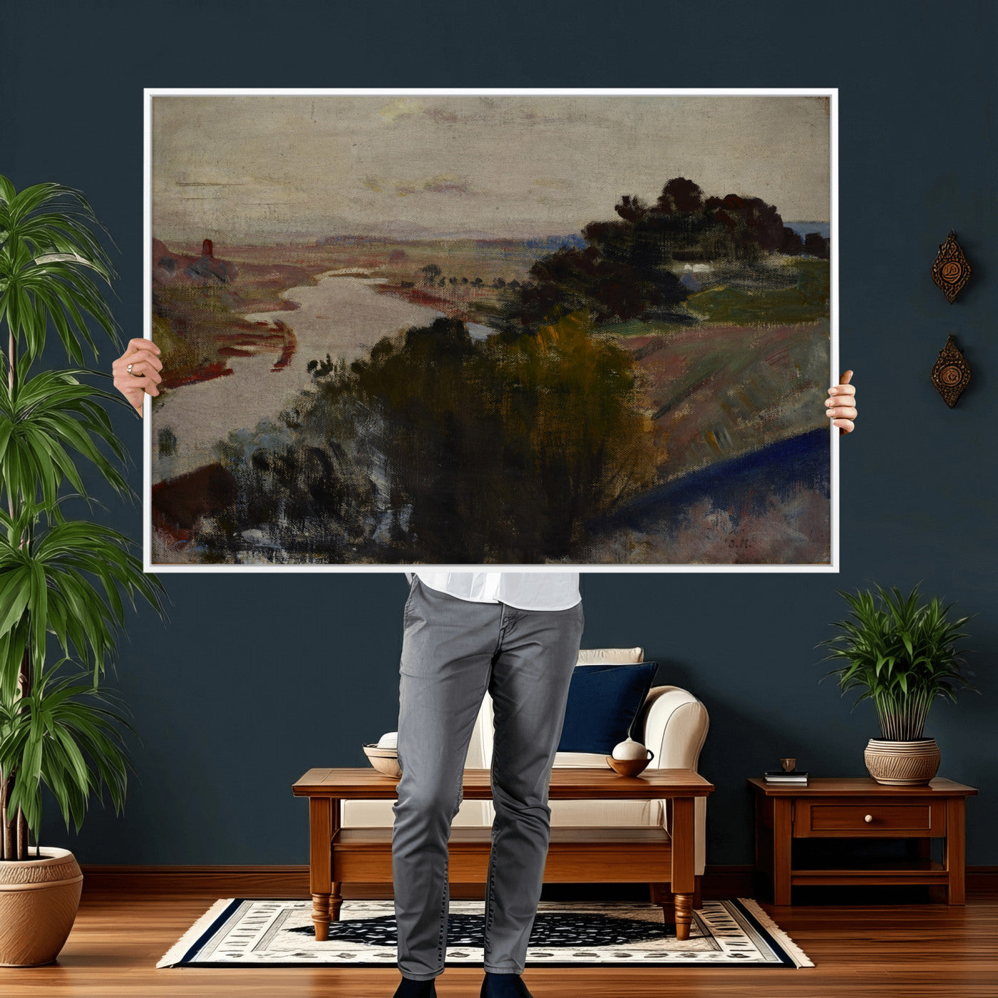55507874-MGV-CV-36X24 - Jacek Malczewski Landscape at the Vistula Wall Art Canvas Print