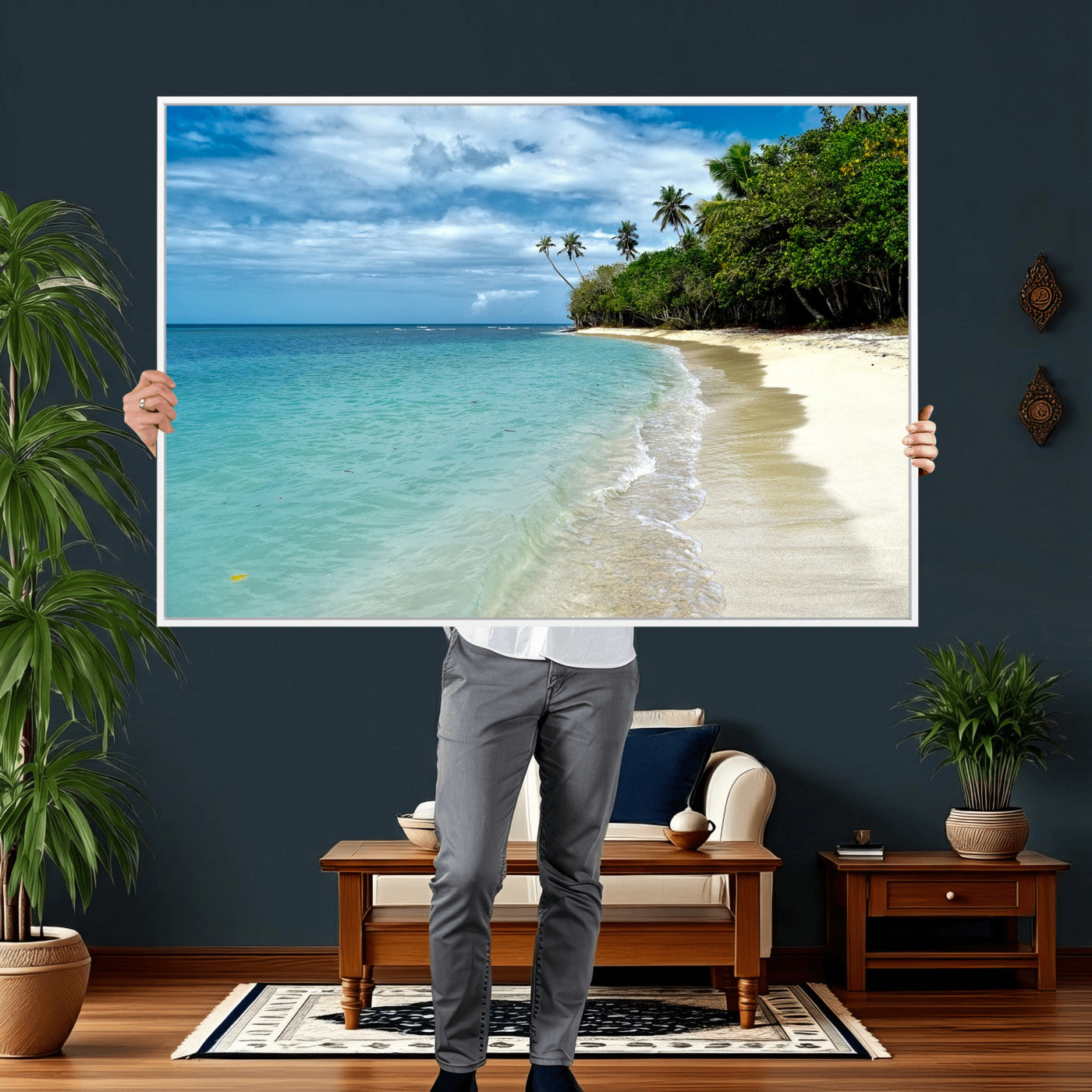 50626792-MGV-CV-36X24 - Puerto Rico Beach Paradise Wall Art – Tropical Coastal Print