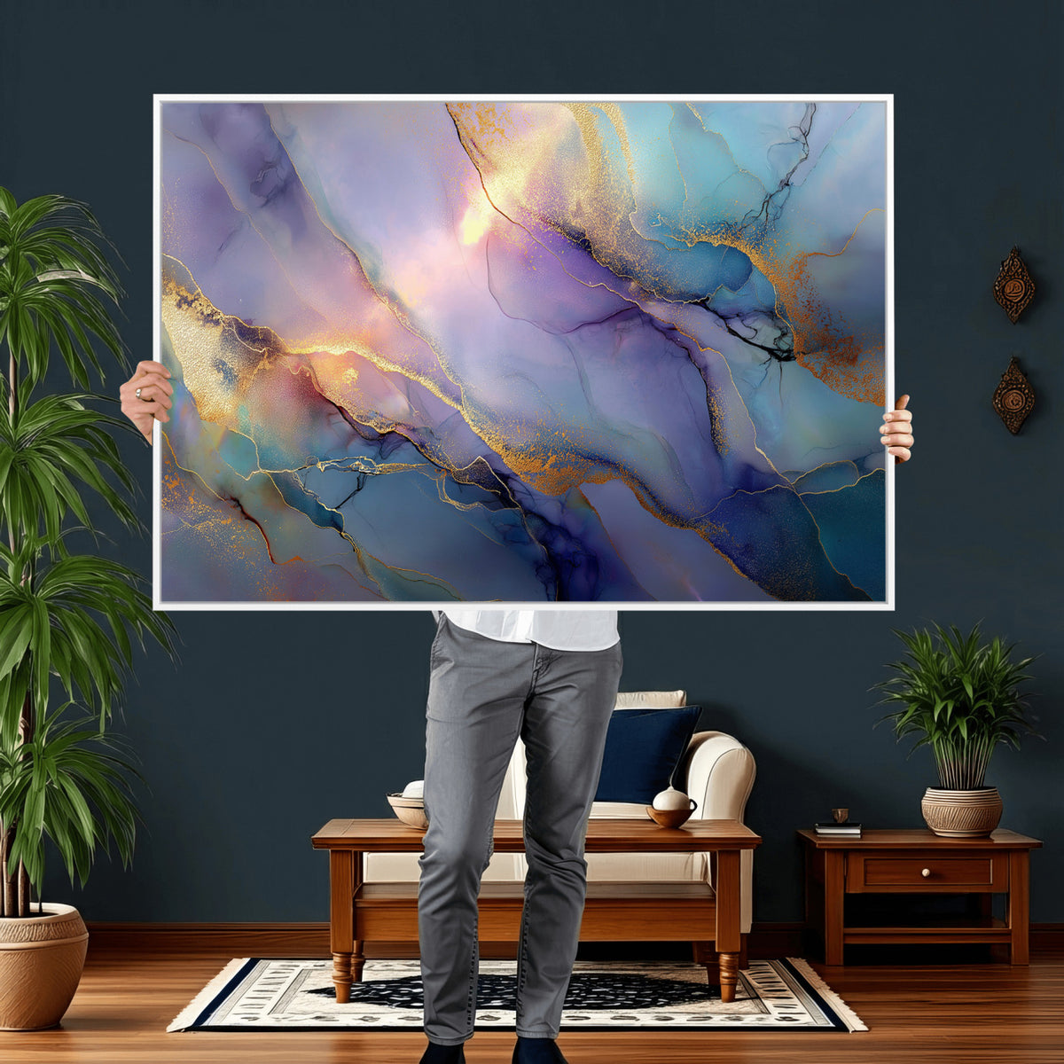 50939878-MGV-CV-36X24 - Colorful Abstract Canvas Wall Art Print, Vibrant Popup Color Art Print
