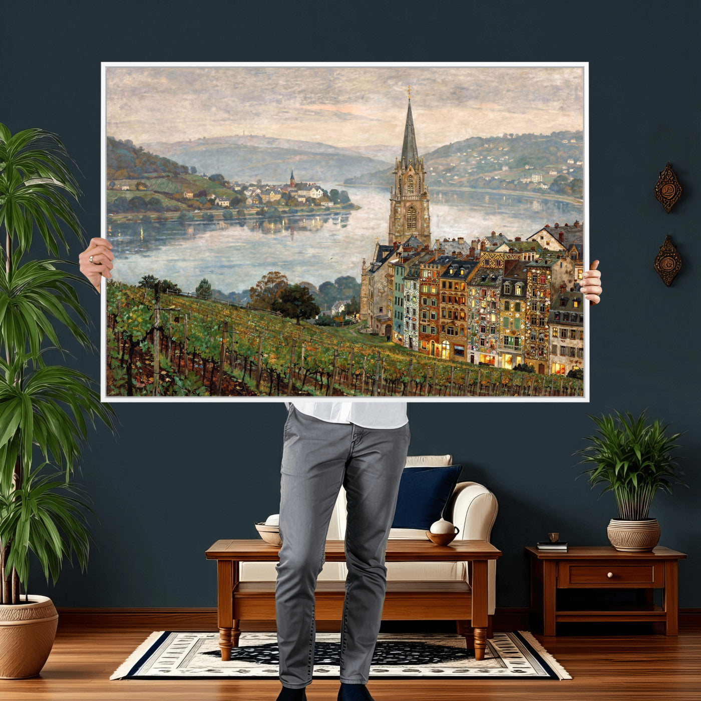62626662-MGV-CV-36X24 - Mosel City Mosel River by Nicolai Astudin Wall Art Canvas Print